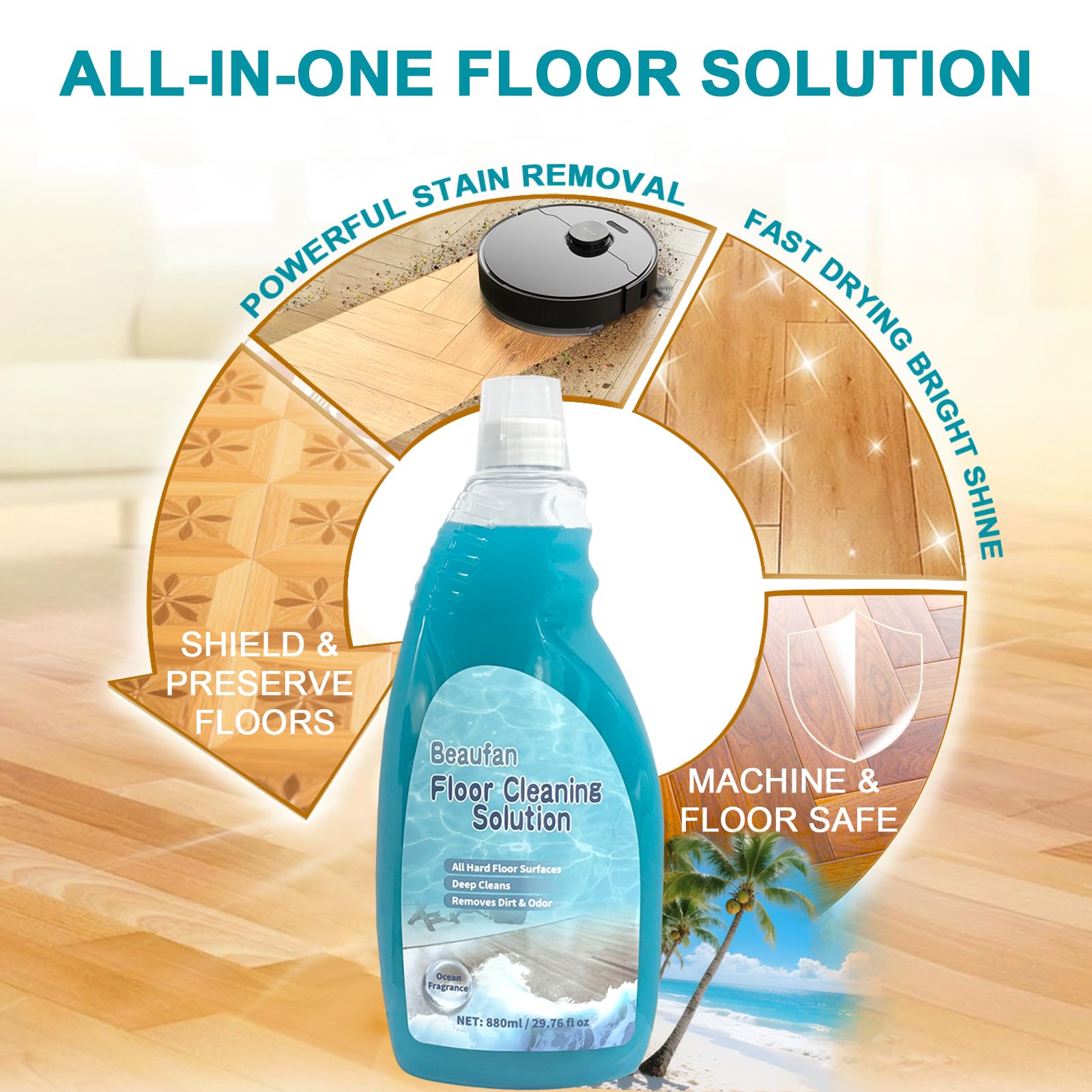 200X Concentrated Floor Cleaning Solution for All Robot Vacuum and Mop (29.76 Fl Oz)