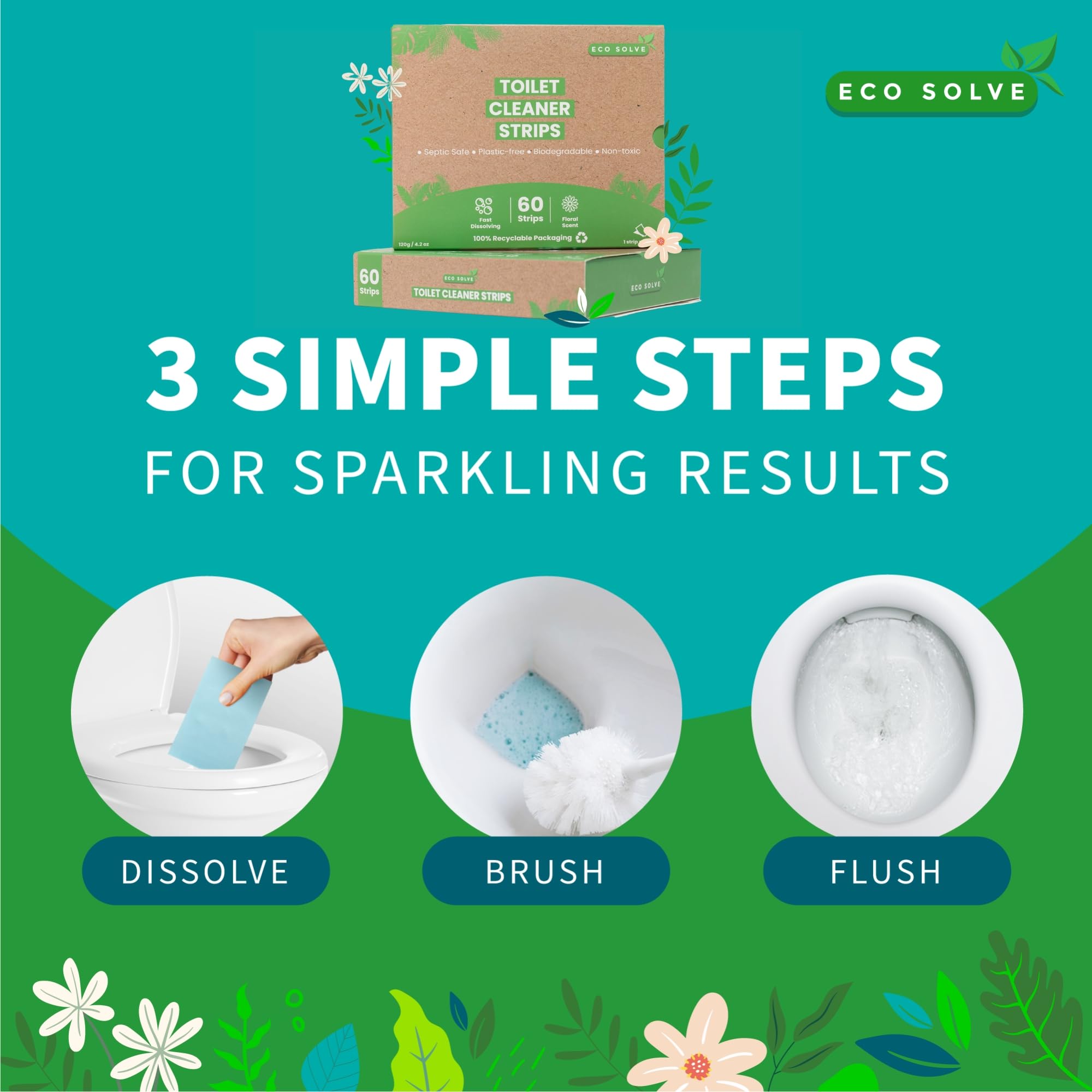 Natural Toilet Bowl Cleaner Strips (60 Count)