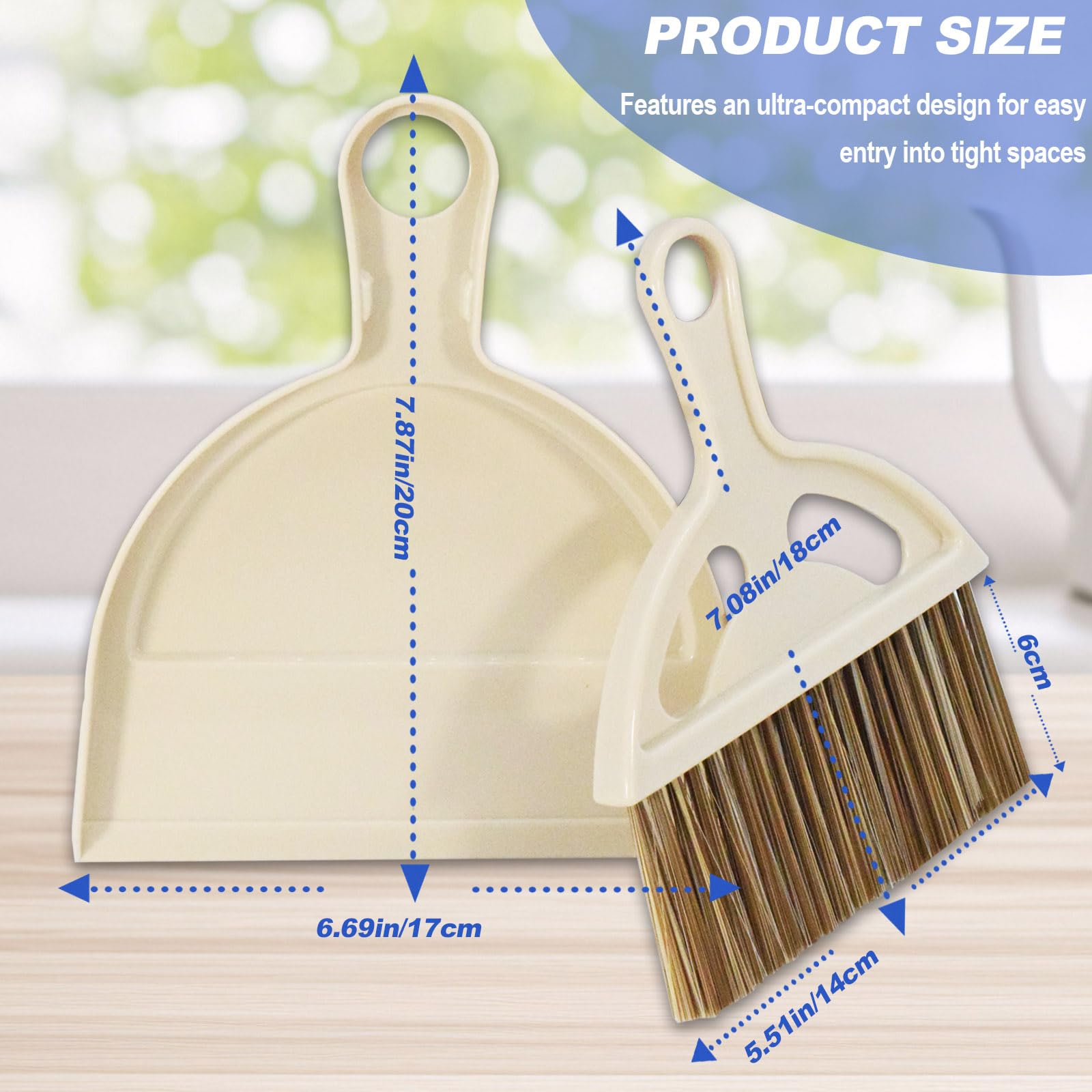 Mini Broom and Dustpan Set Hand Broom with Dustpan Portable Housekeeping Cleaning Tools for Desk