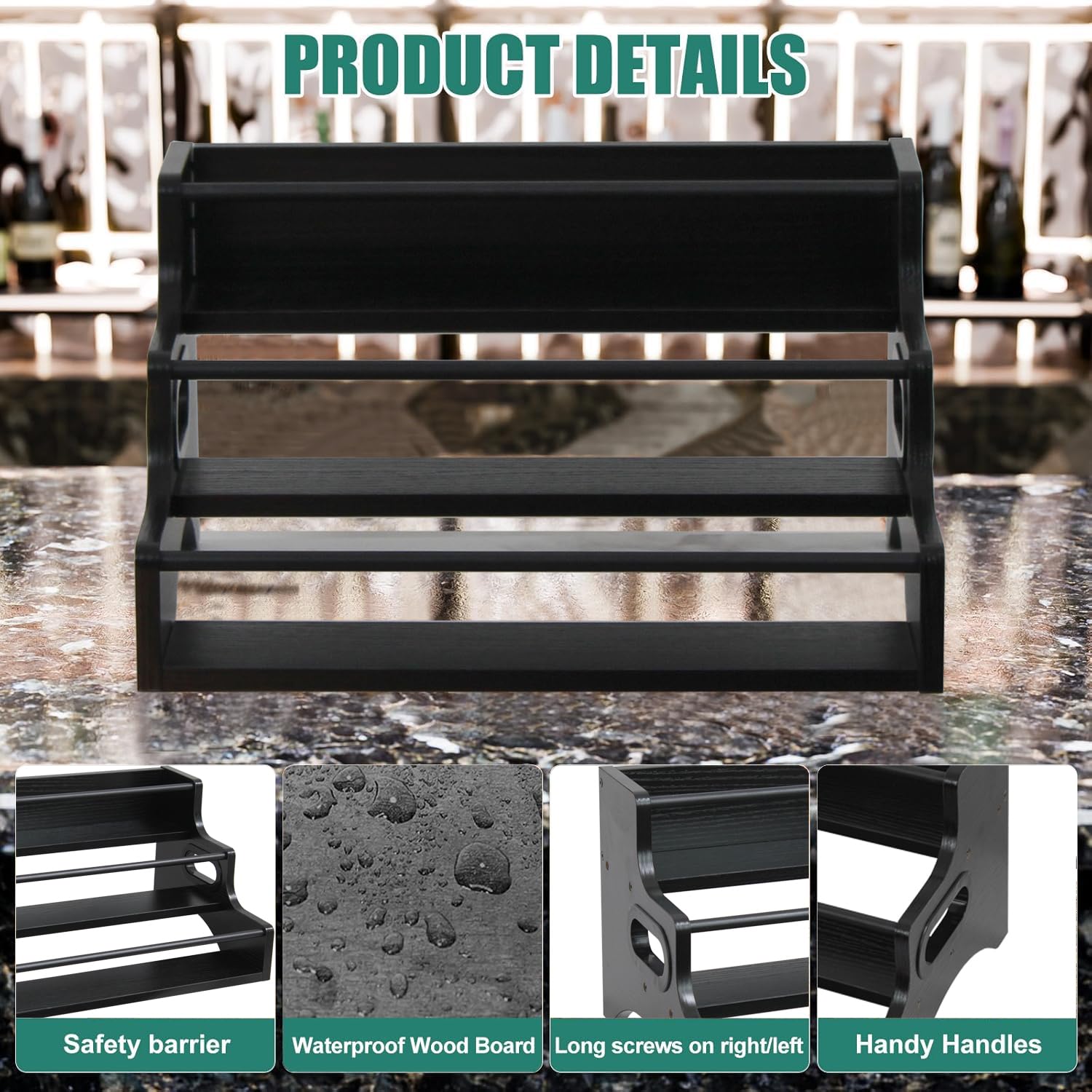 3 Tier Liquor Bottle Display Shelf