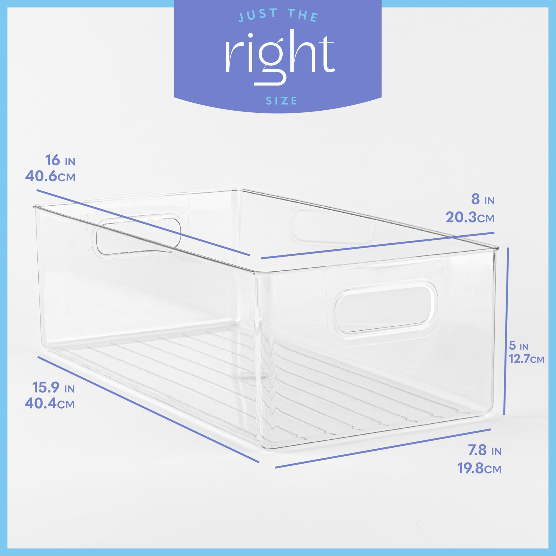 Plastic Food Storage 8 Pack Clear Container Bin with Handles for Organizing Kitchen (8 Count)