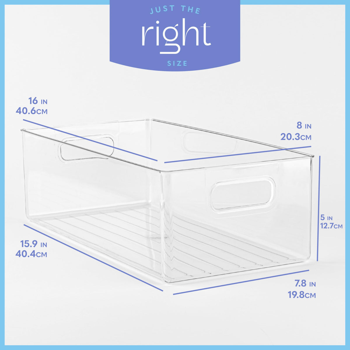 Plastic Food Storage 8 Pack Clear Container Bin with Handles for Organizing Kitchen (8 Count)