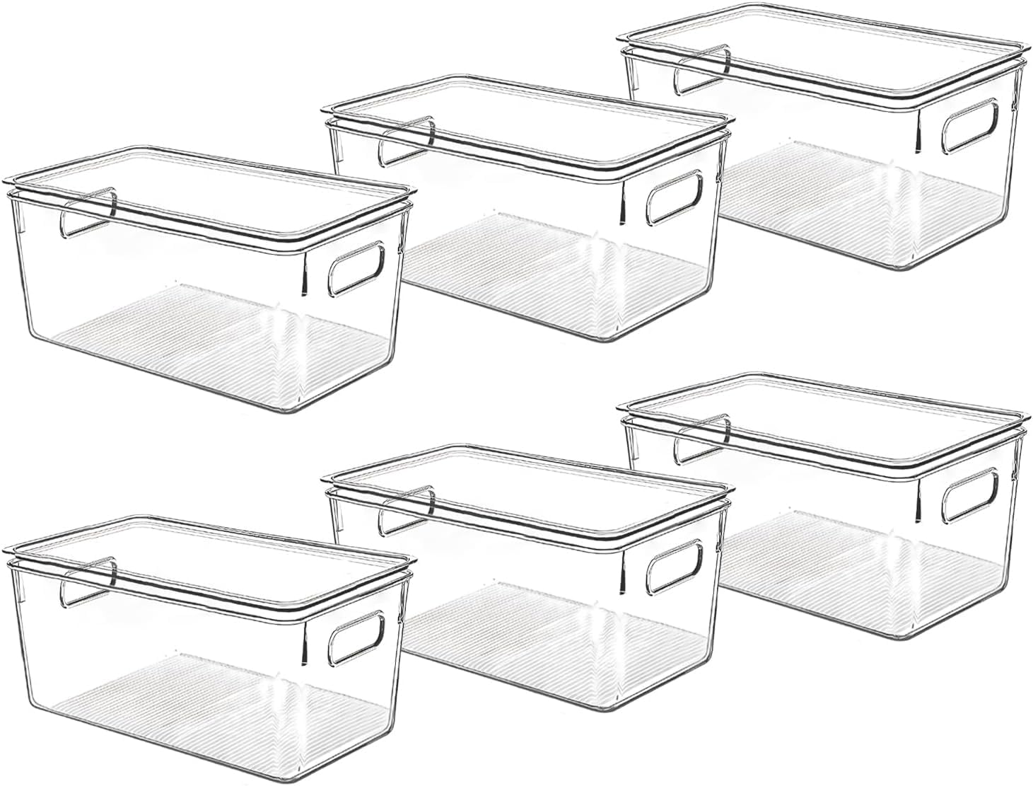Clear Plastic Storage Bins with Lids (6 Count)