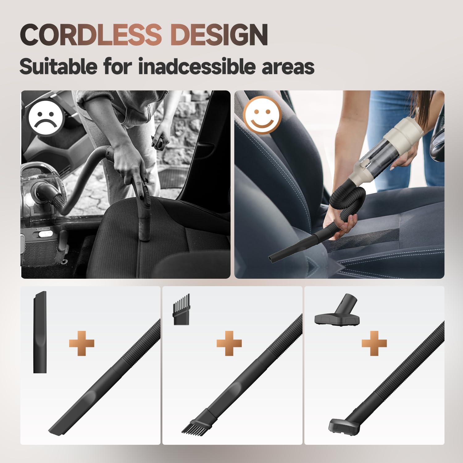 Car Vacuum Handheld Car Vacuum Cleaner Cordless with Brushless Motor