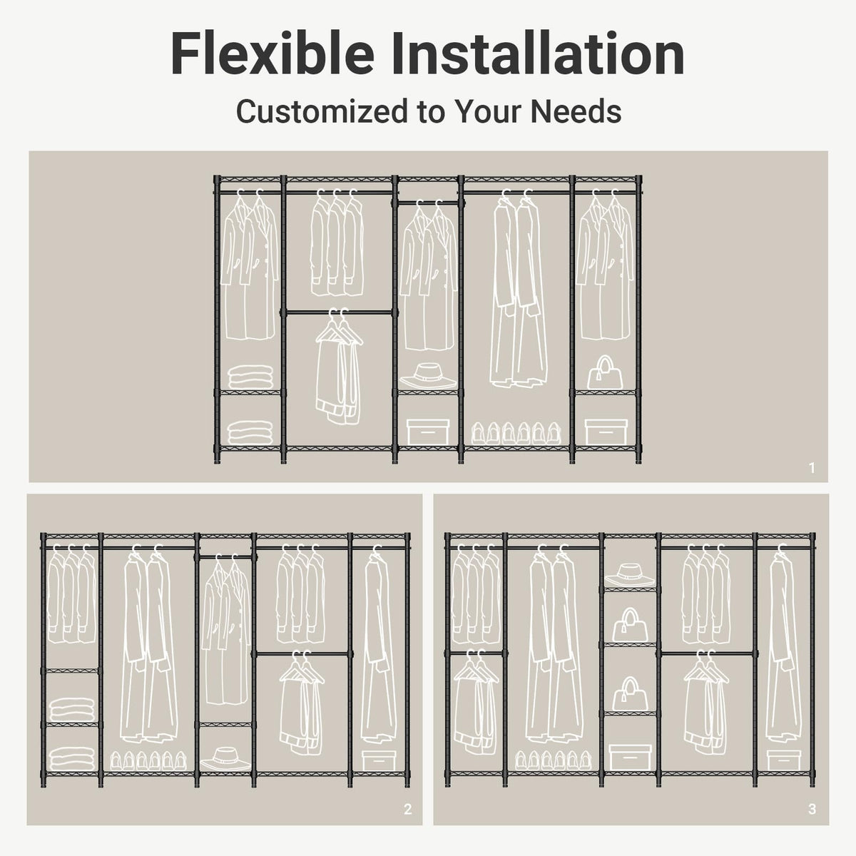 V50 Closet Organizer System with Adjustable Shelves