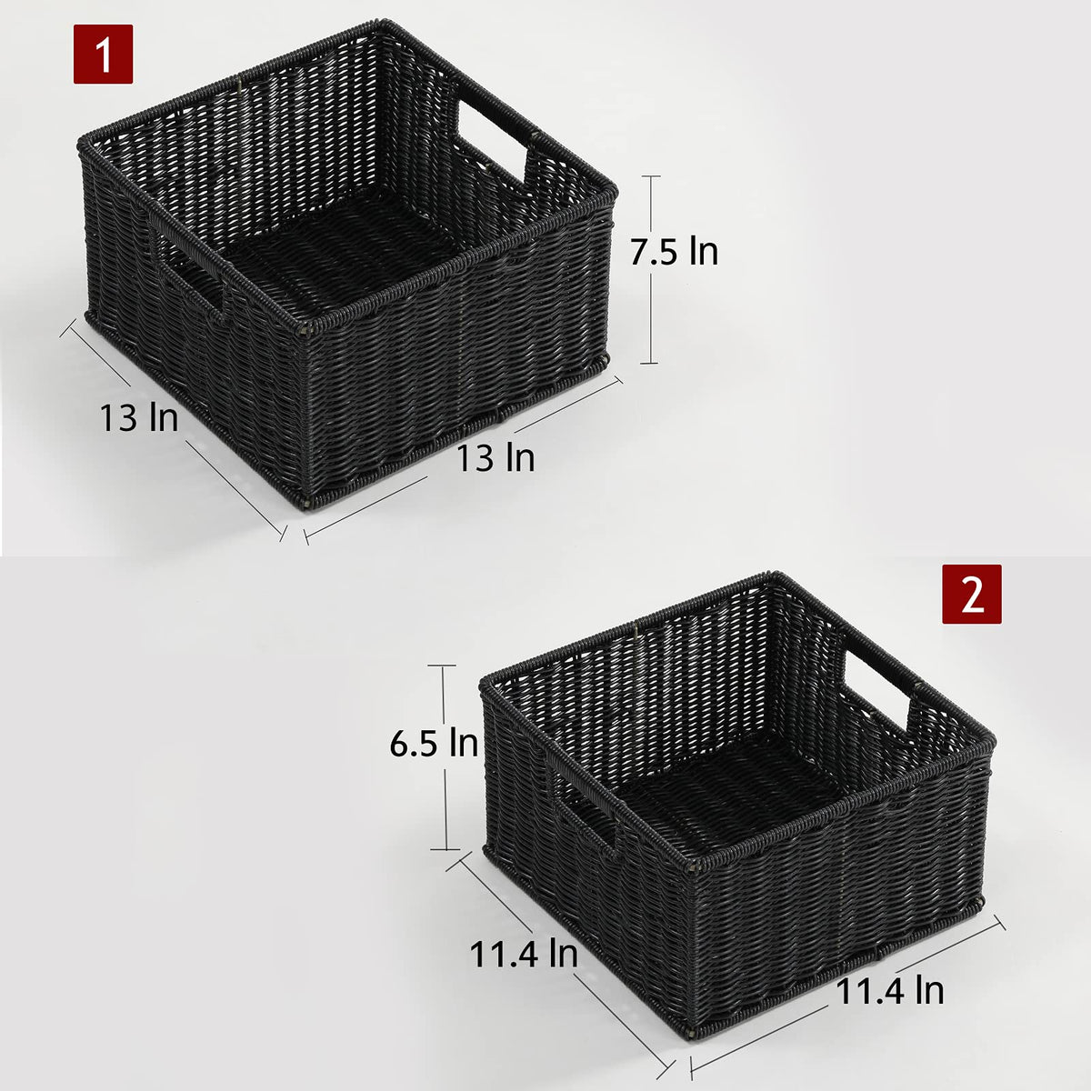 Wicker Storage Baskets for Organizing (2 Count)