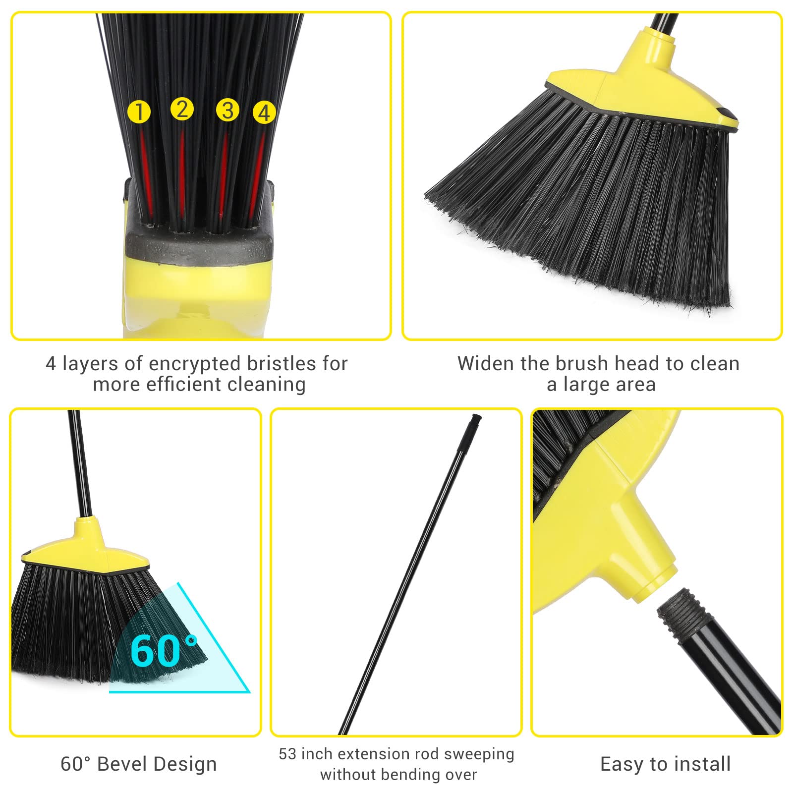 20 Pcs Heavy Duty Broom Commercial Outdoor Indoor (20 Count)