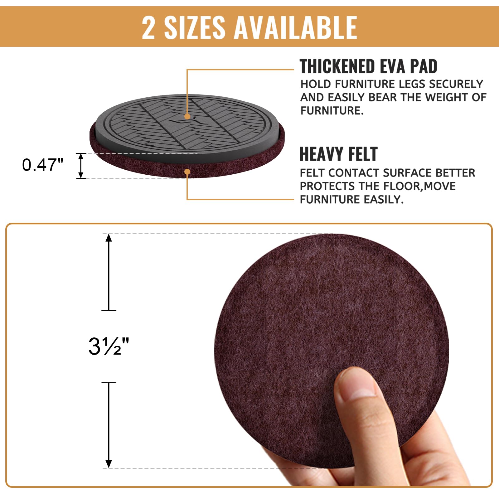 Felt Furniture Sliders for Hardwood Floors (16 Count)