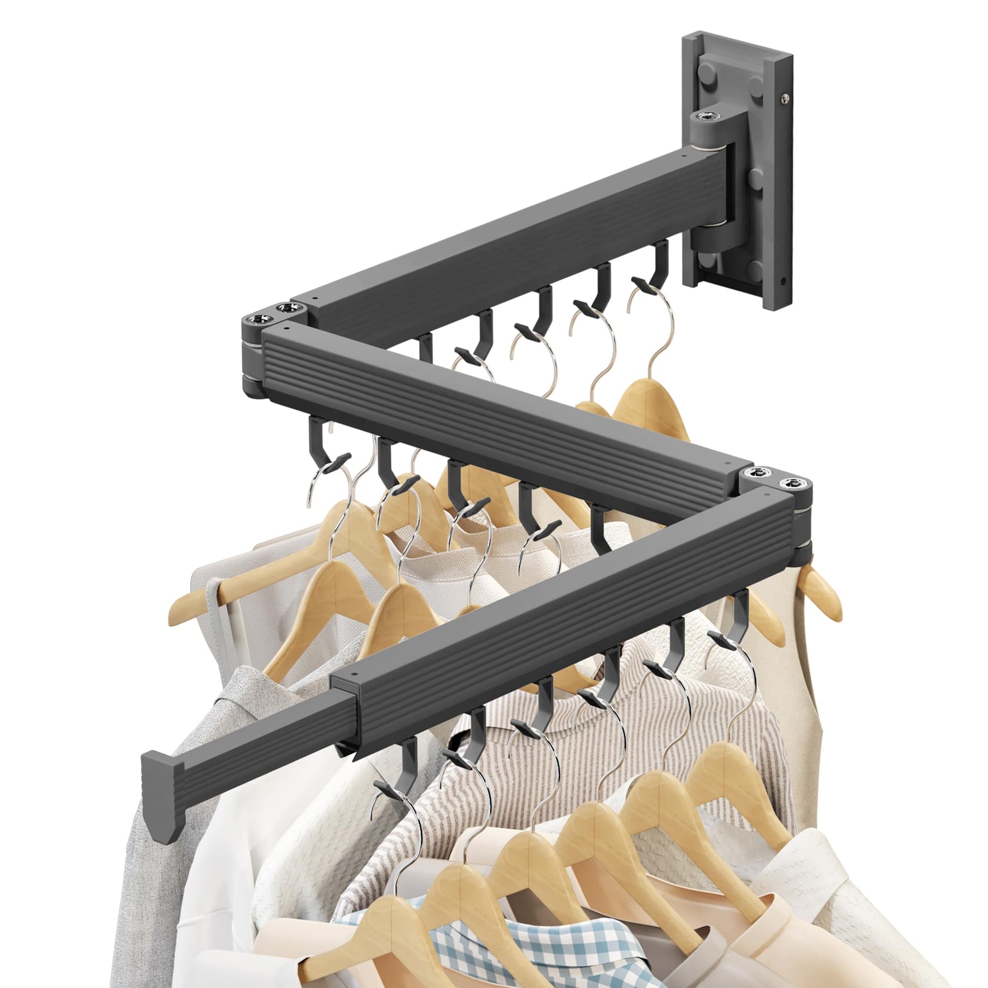 Grey Wall Mounted Clothes Drying Rack