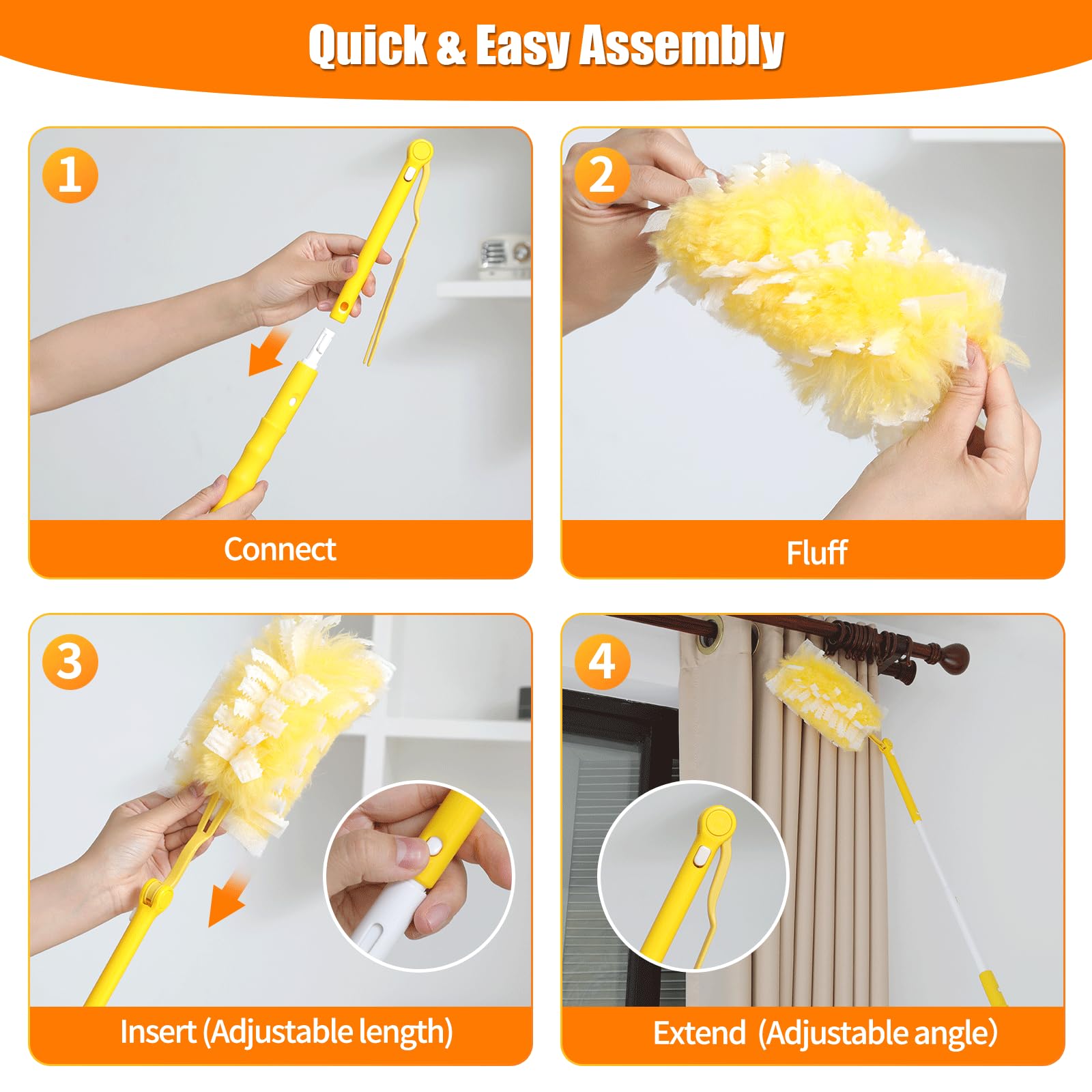 40 Count 360° Heavy Duty Duster Refills Compatible with Swiffer
