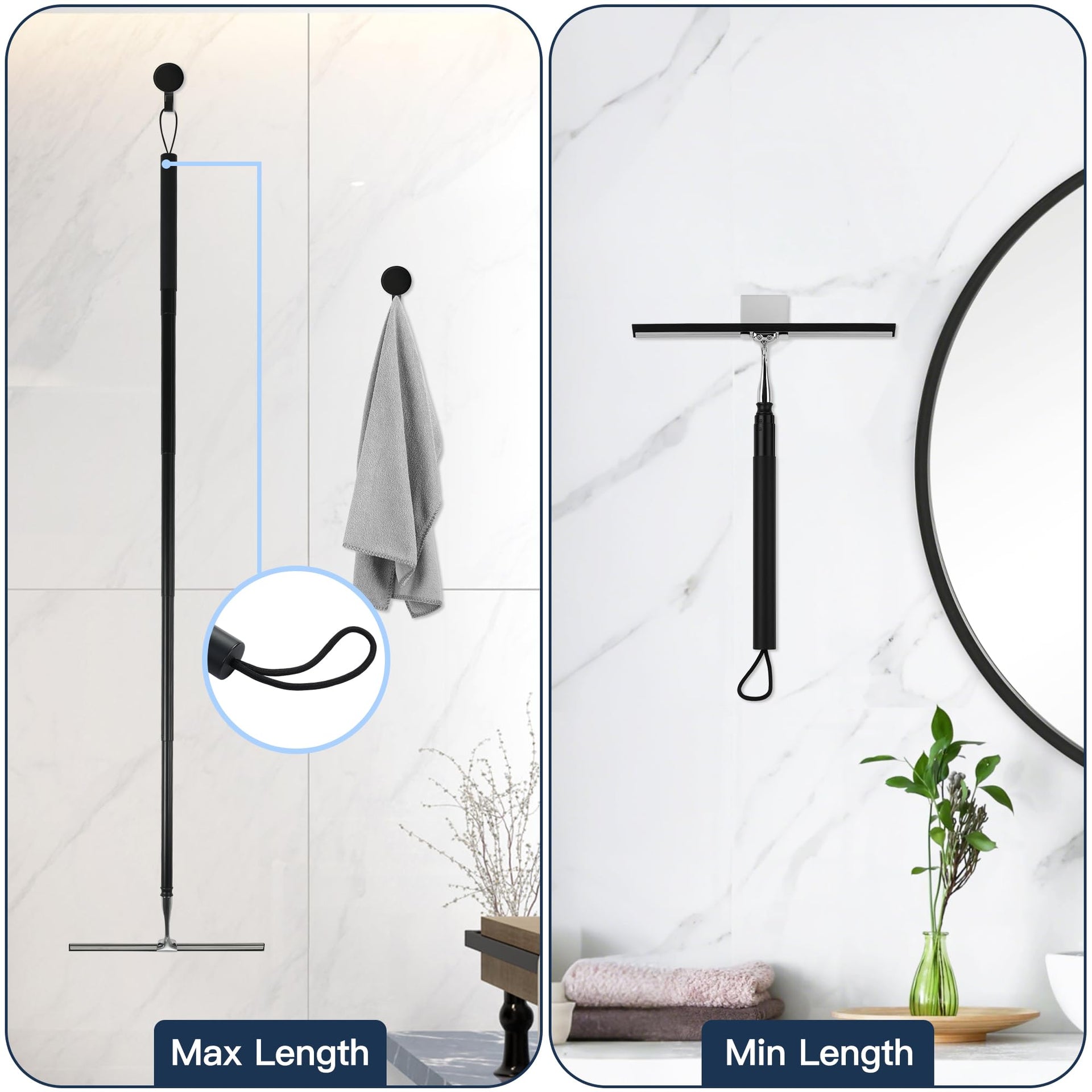 12 51’’ Telescopic Window Squeegee for High Windows