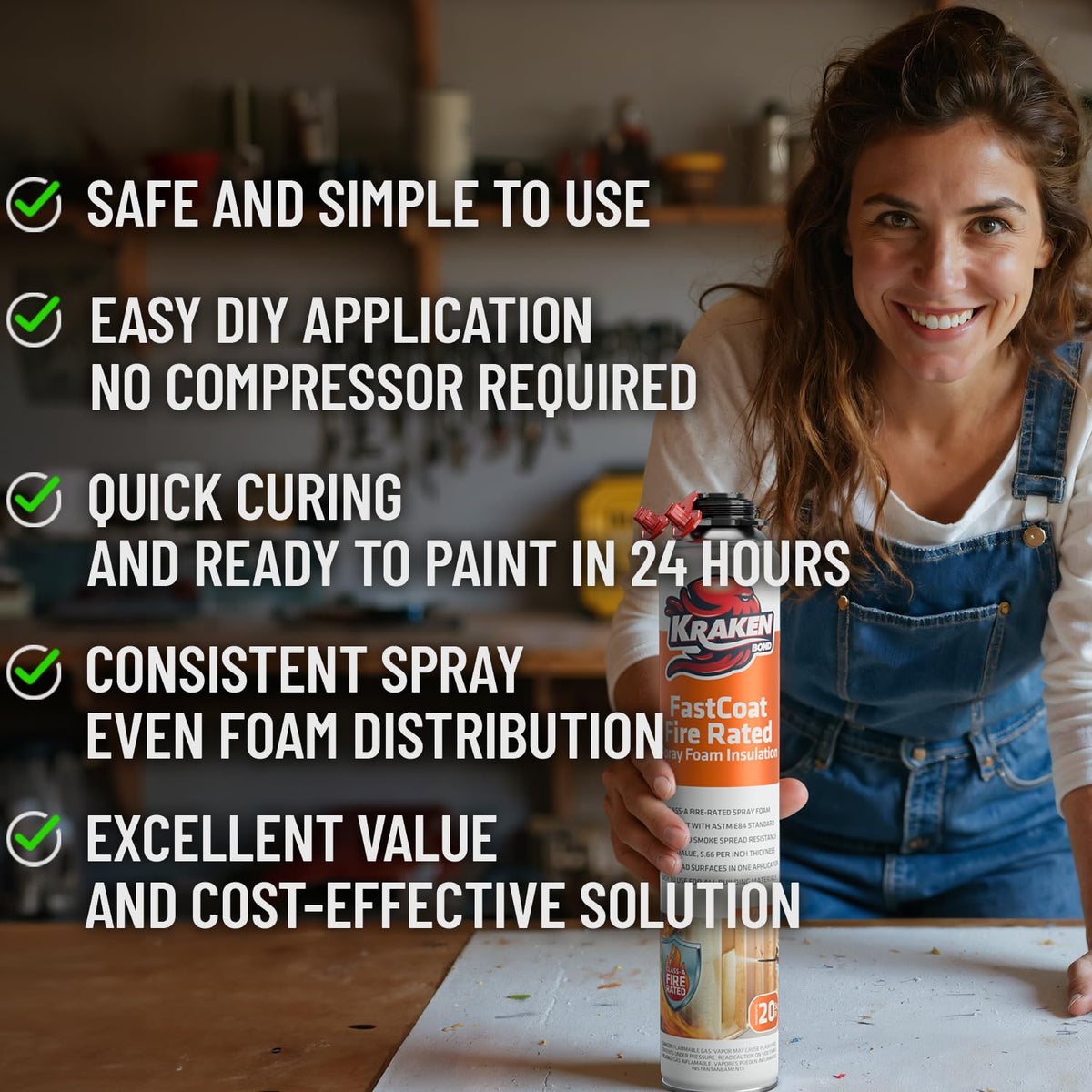 Fastcoat Fire Rated Spray Foam Insulation Kit Closed Cell in a Can 240 sq ft (12 Count)