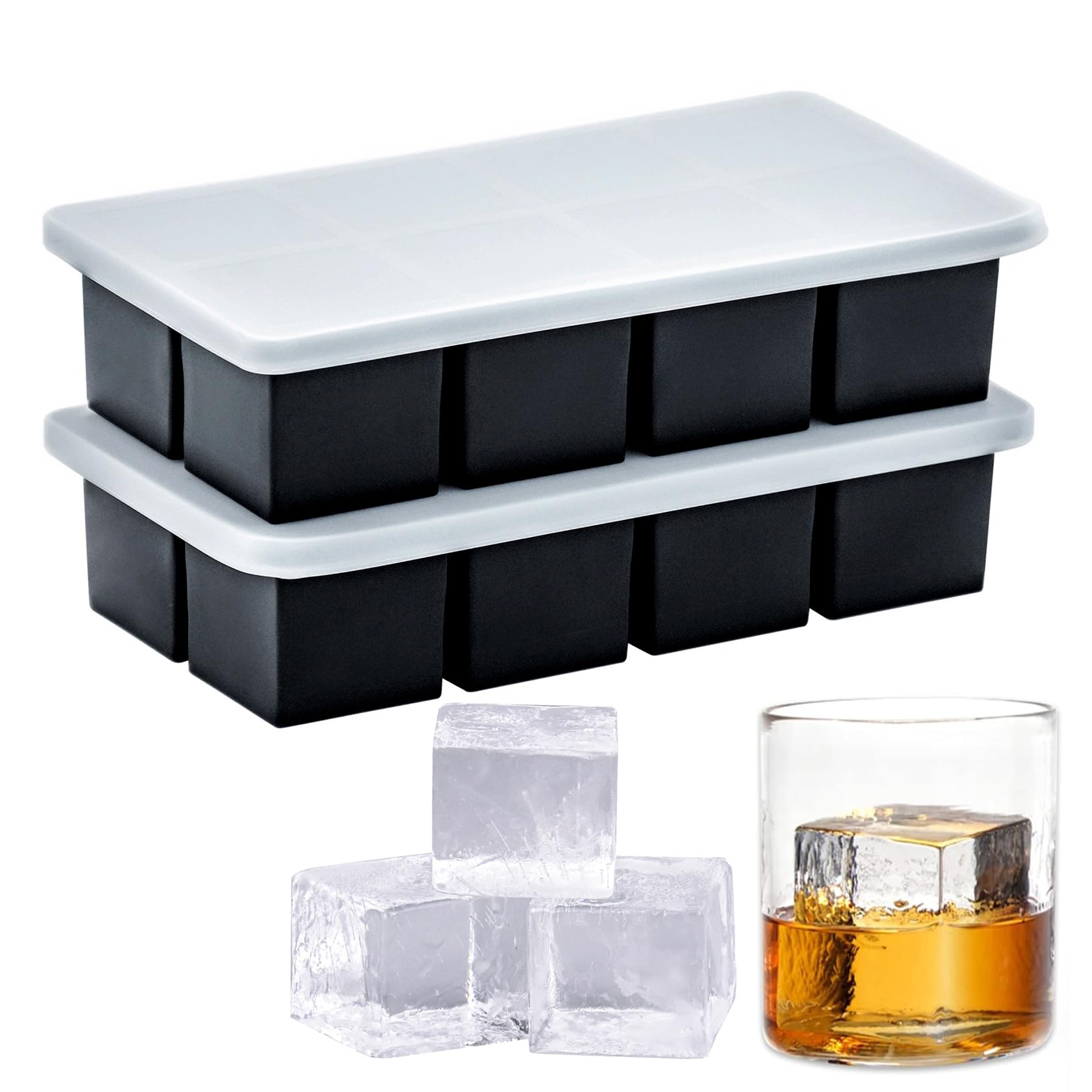 Large Ice Cube Tray Metal Reinforced Frame for Whiskey