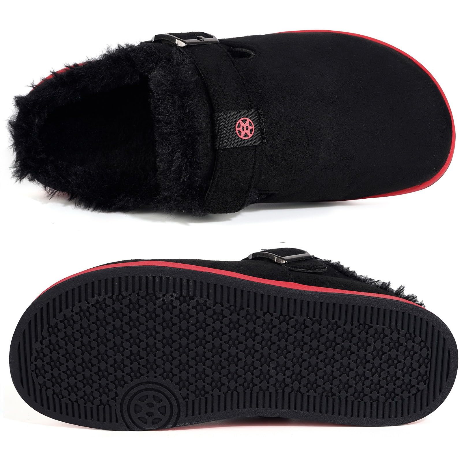 Fur Lined Clogs for Women Men Winter Slippers