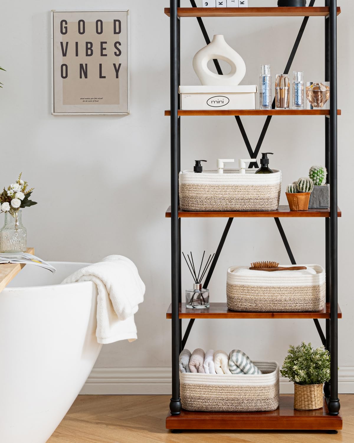 Small Woven Storage Basket for Organizing (3 Count)
