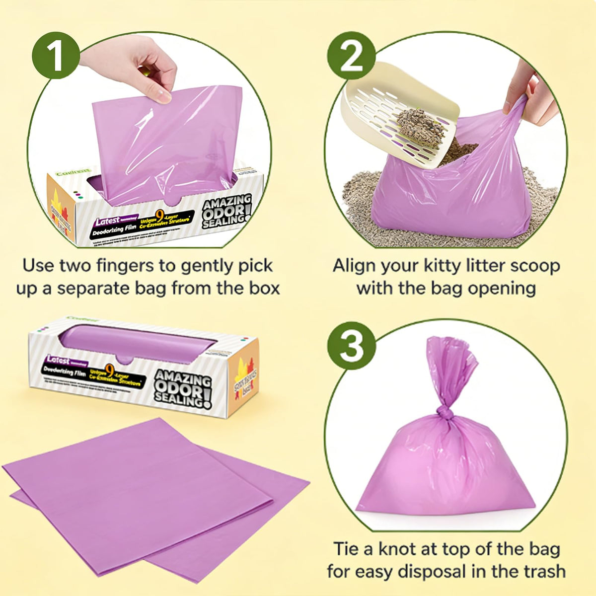 Odor Sealing Cat Litter Bags (90 Count)