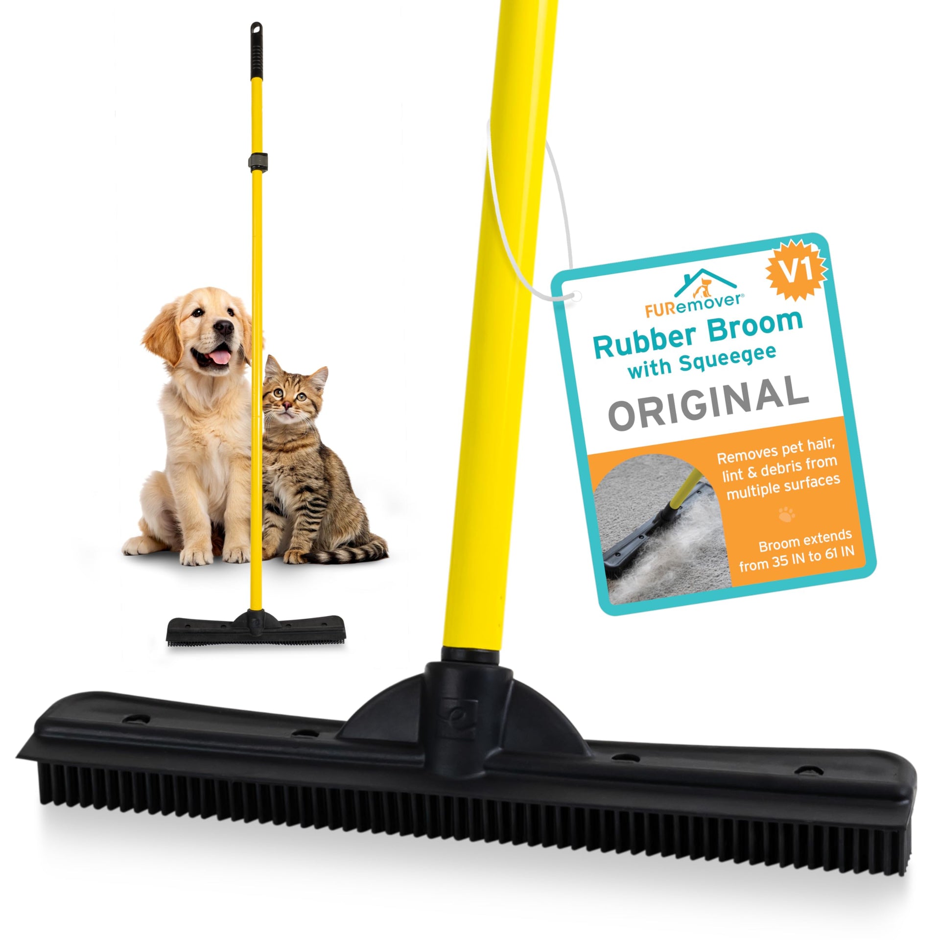 Pet Hair Removal Rubber Broom