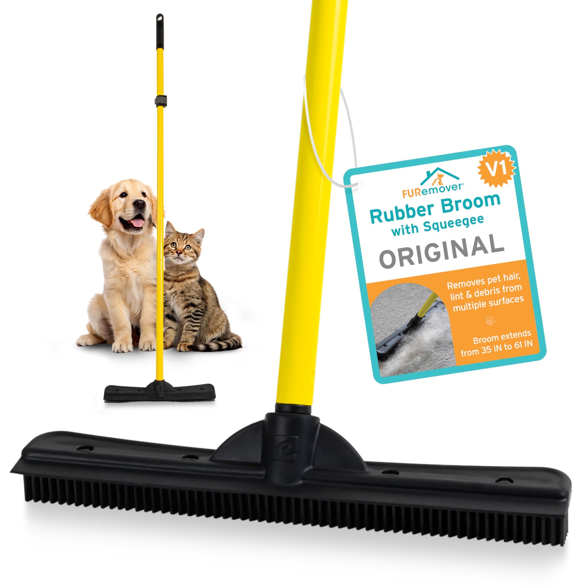 Pet Hair Removal Rubber Broom