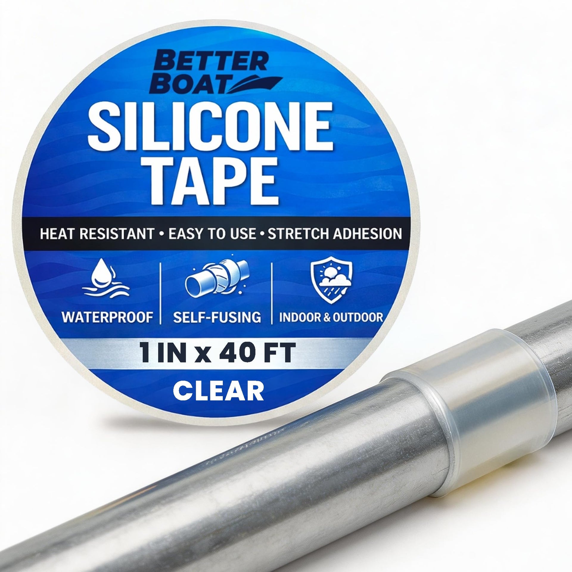 Self Fusing Silicone Tape Waterproof Clear (40 Foot)