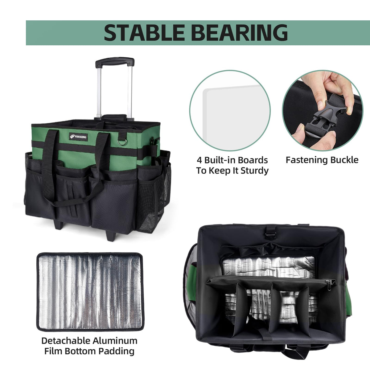 Large Rolling Cleaning Caddy Bag with Wheels