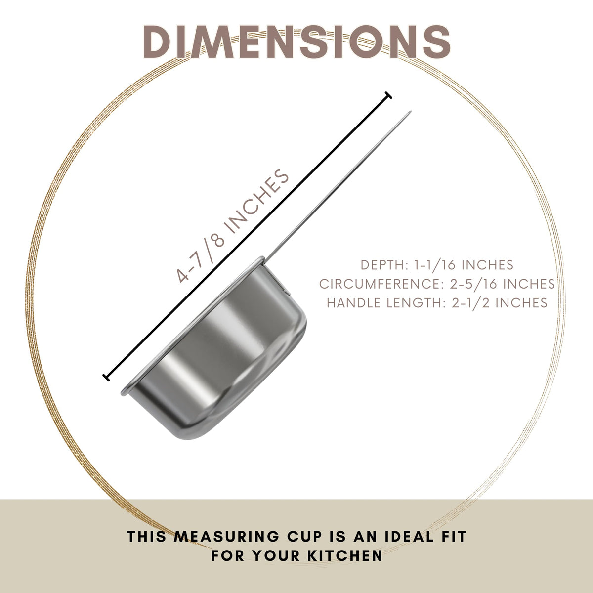1 4 Cup Stainless Steel Measuring Cup (4 Count (1/4 Cup))