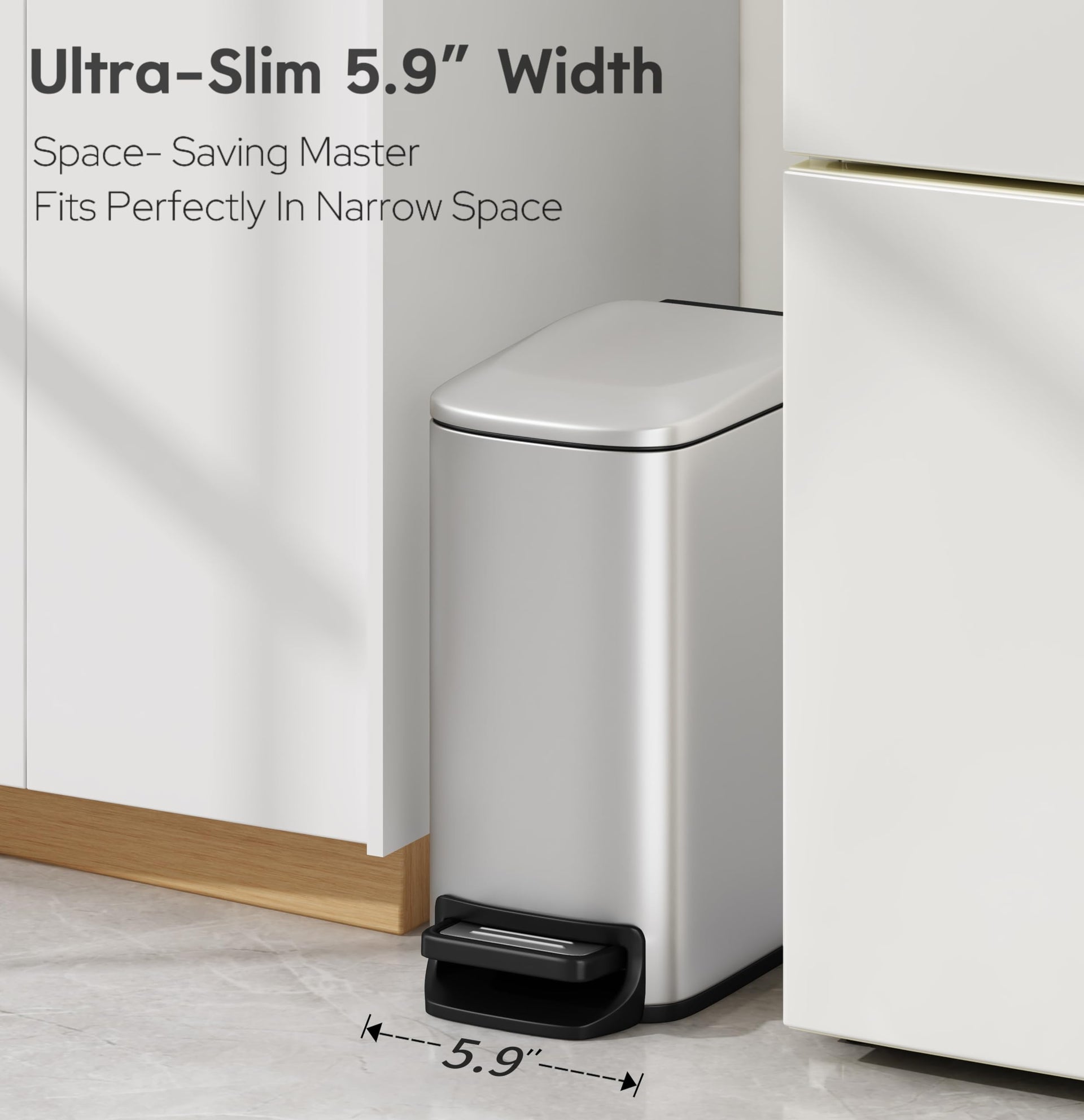 Small Bathroom Trash Can with Lid