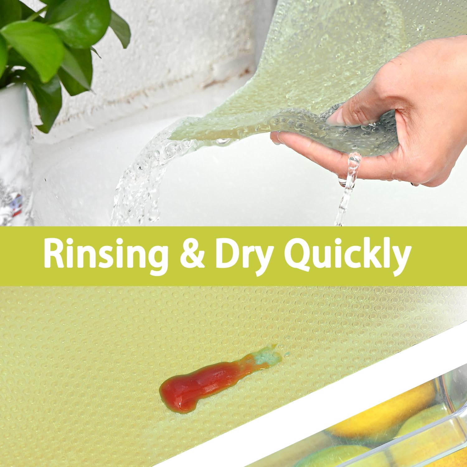 12Pcs Refrigerator Liners Washable Fridge Shelf Liners Mats for Freezer Glass Shelves Kitchen Cabinets Cupboards Drawers