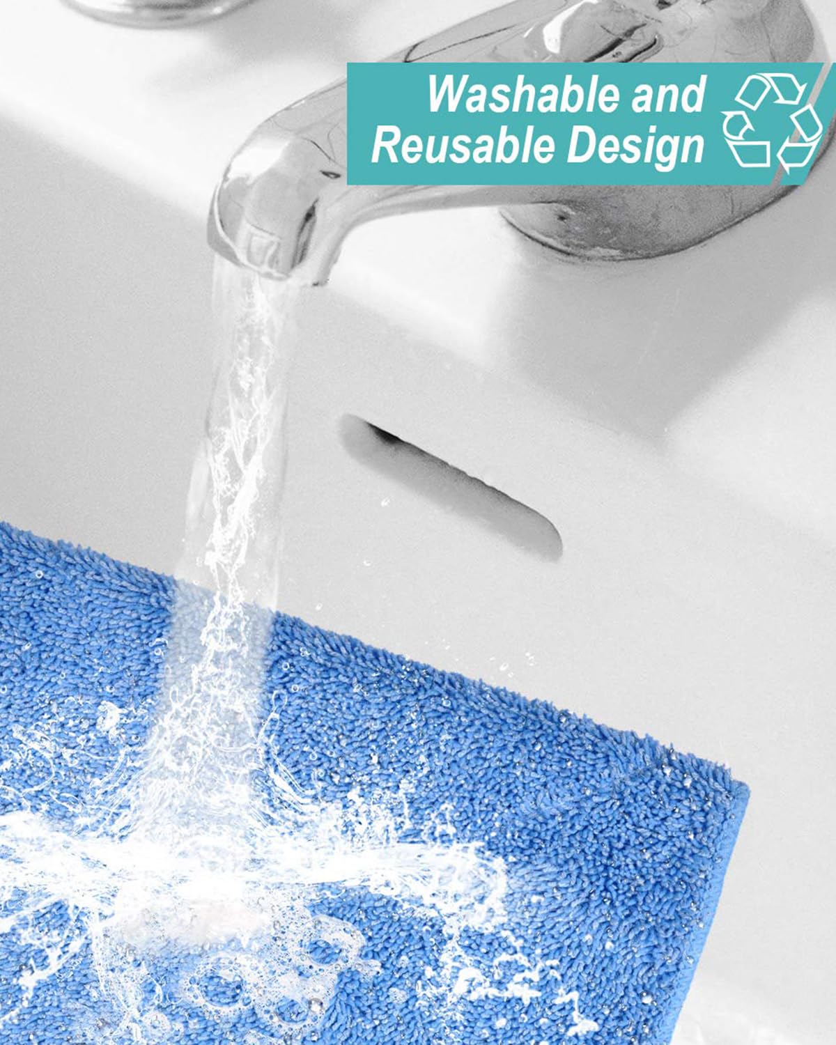 5 Pack Reusable Microfiber Mop Pads Compatible with MR.SIGA Mop (5 Count)
