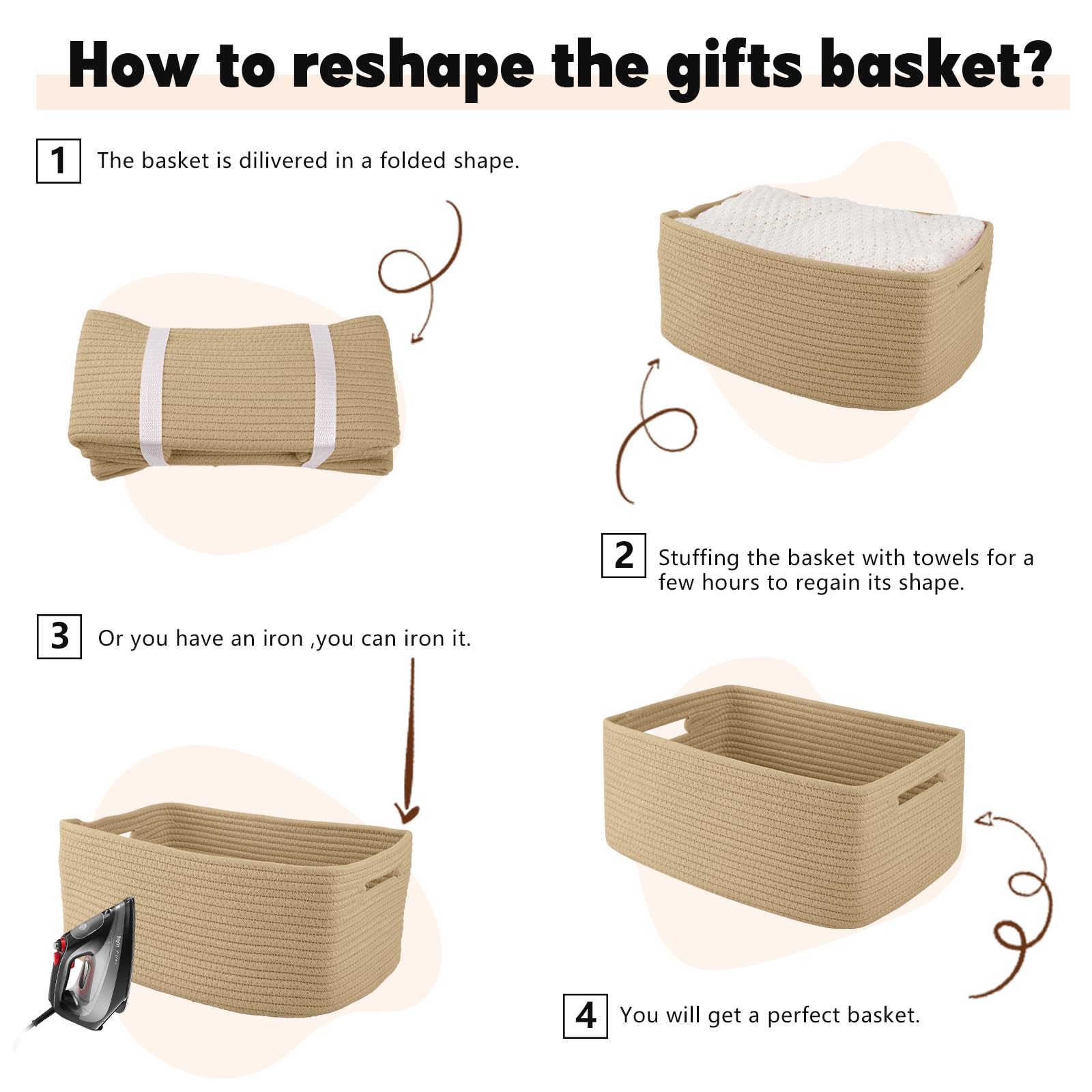 Storage Basket for Shelves (2 Count)