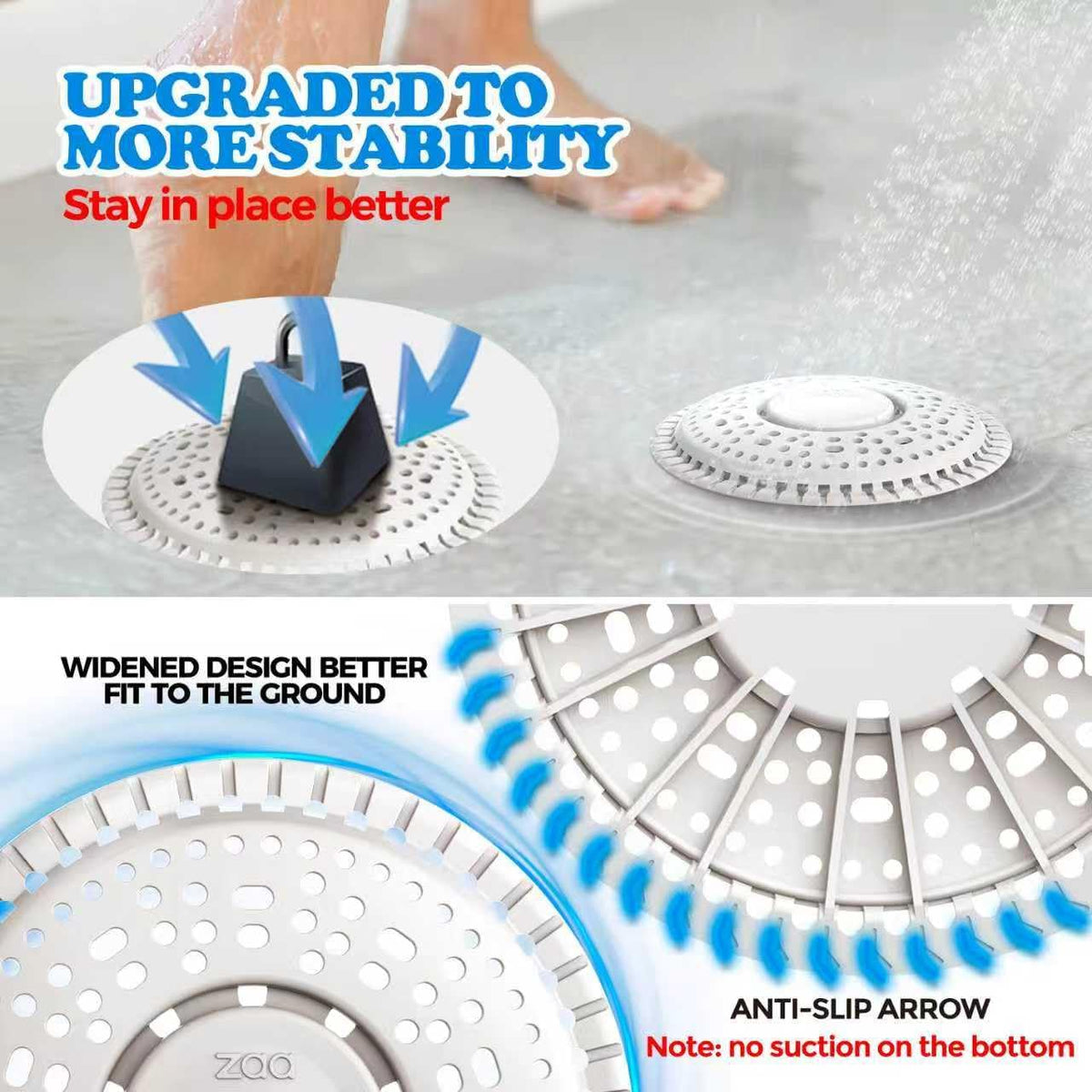 Shower Drain Hair Catcher Silicone Flat Floor Strainer Protector
