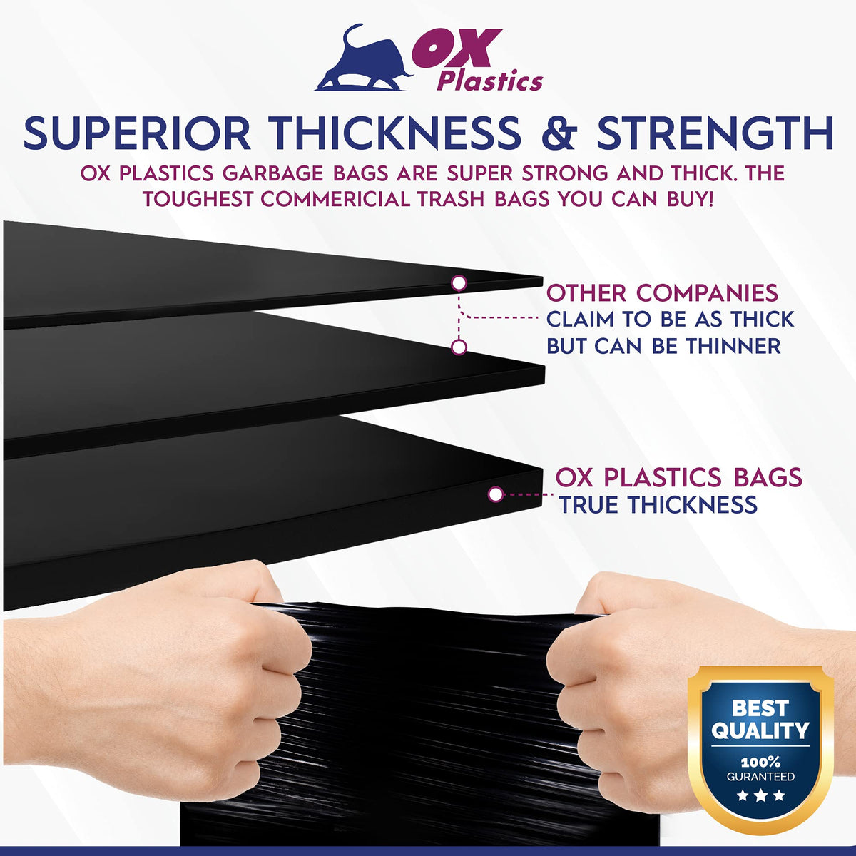 60 Gallon Trash Can Liners Bags (50 Count)
