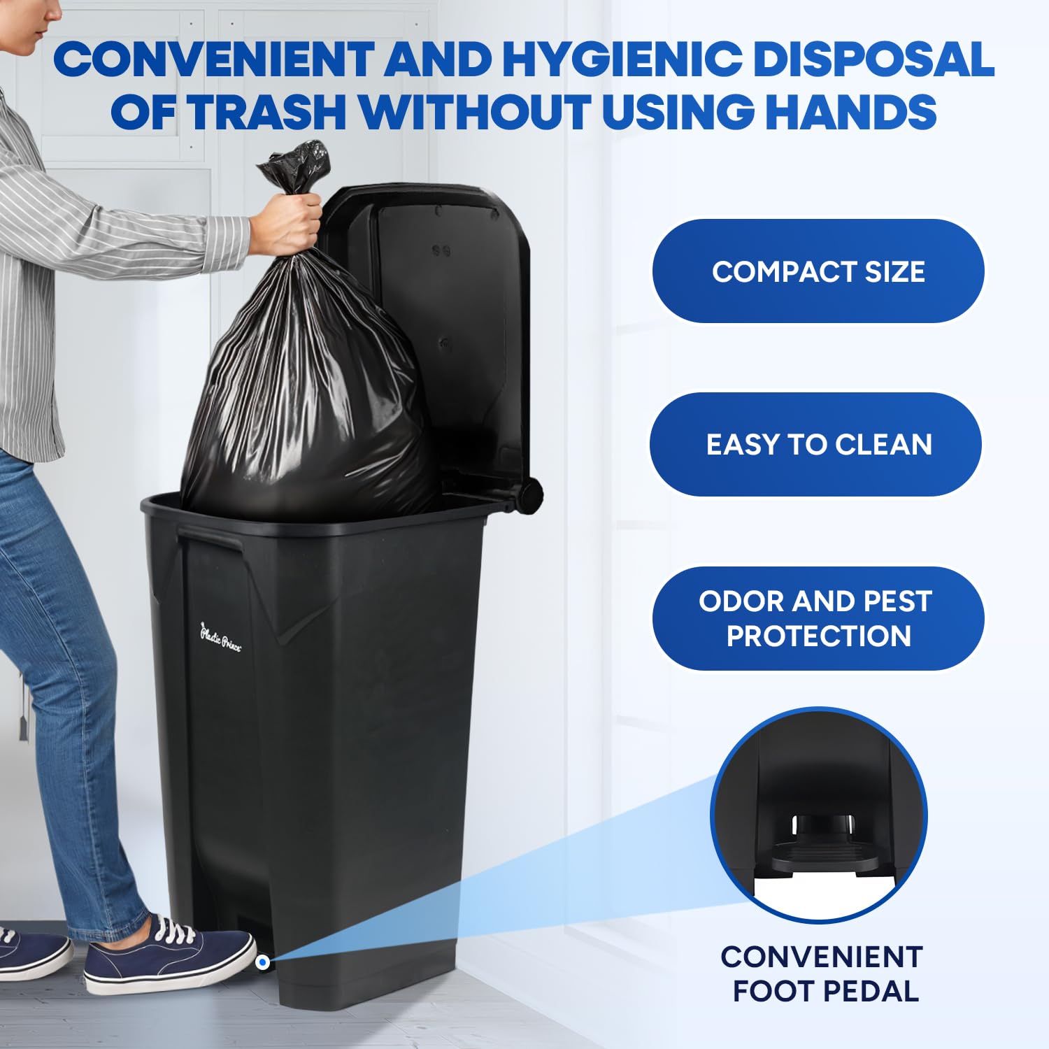 27 Gallon Step Trash Can for Kitchen