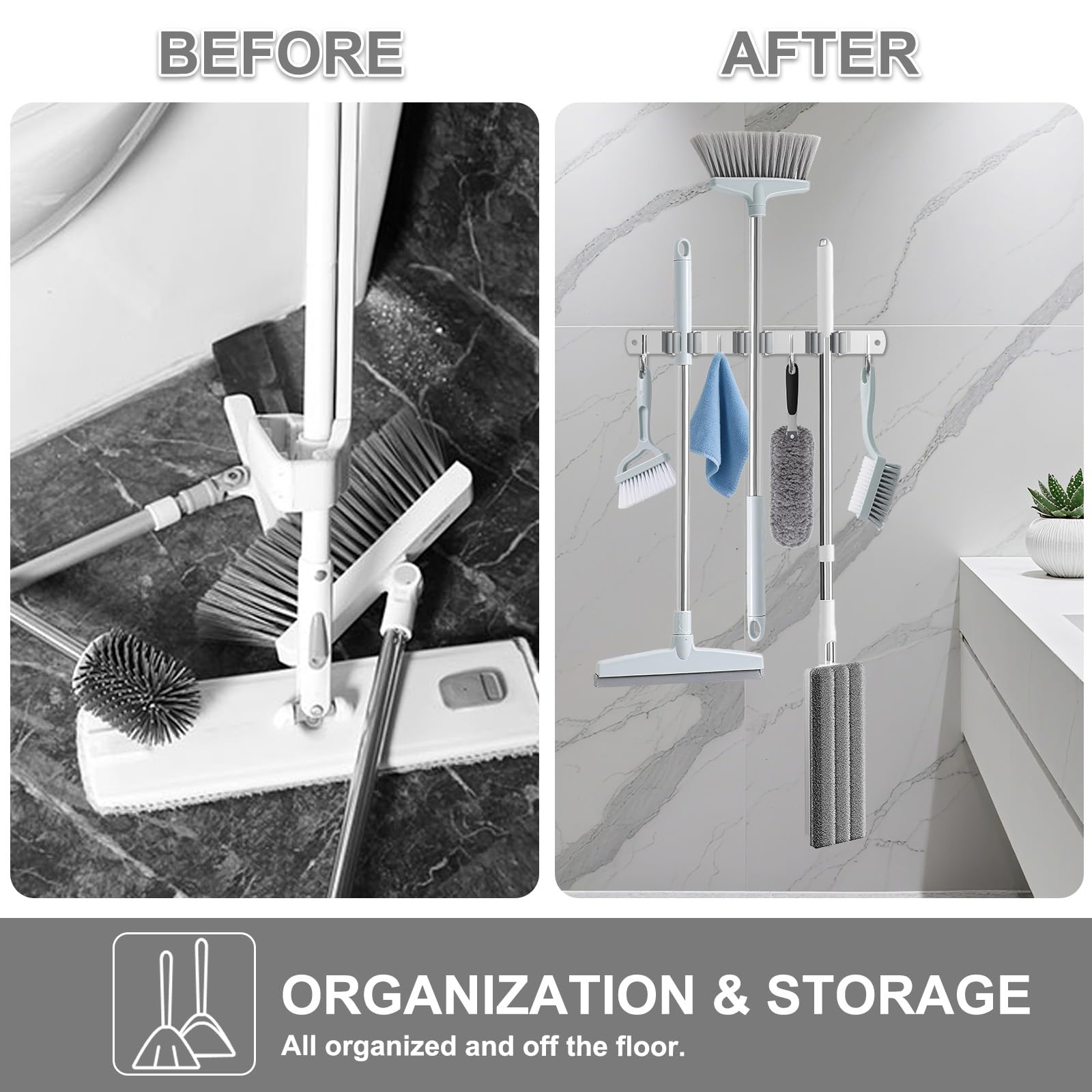 Broom Holder Wall Mount