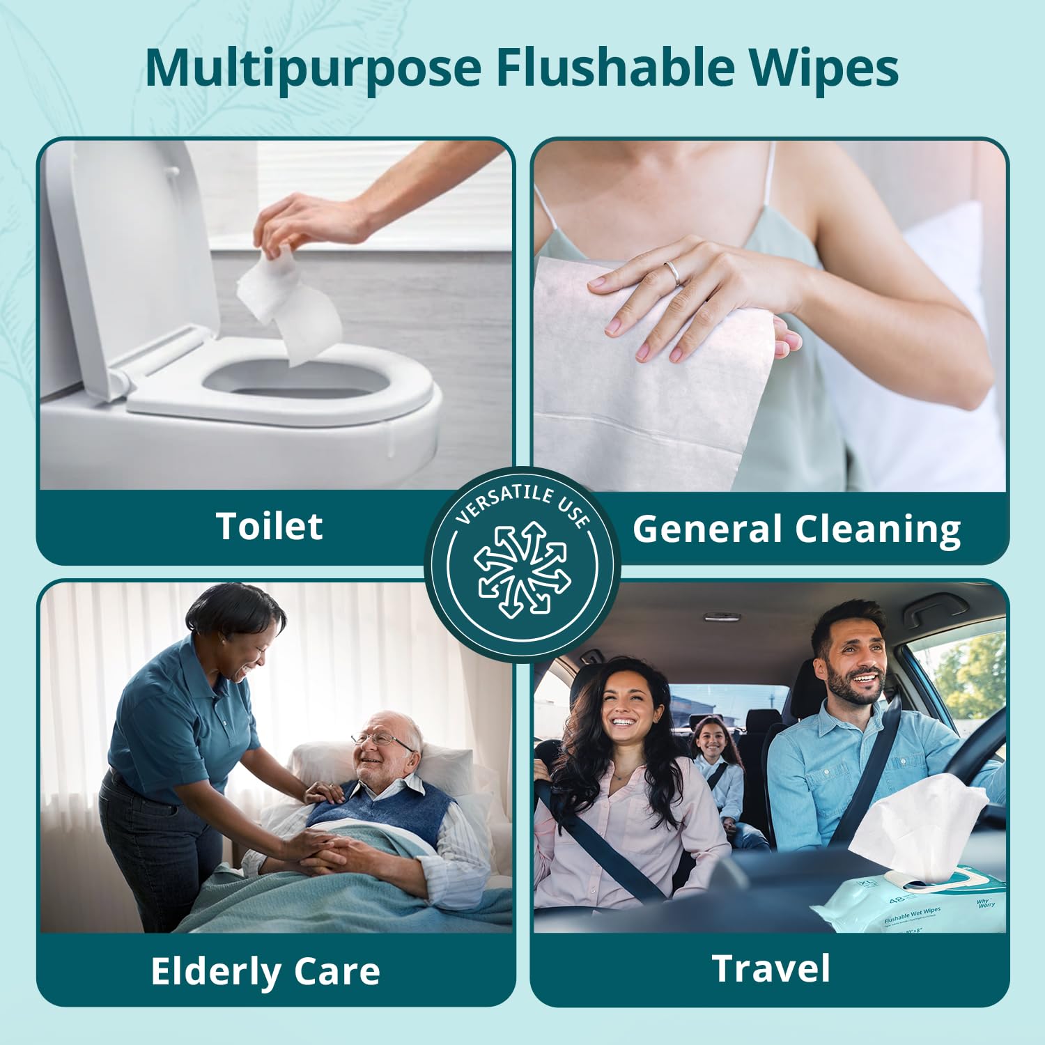 Flushable Wipes for Adults (144 Count)