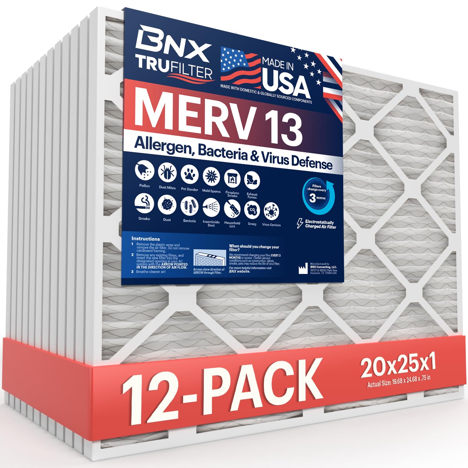 TruFilter 20x25x1 MERV 13 (12 Count)