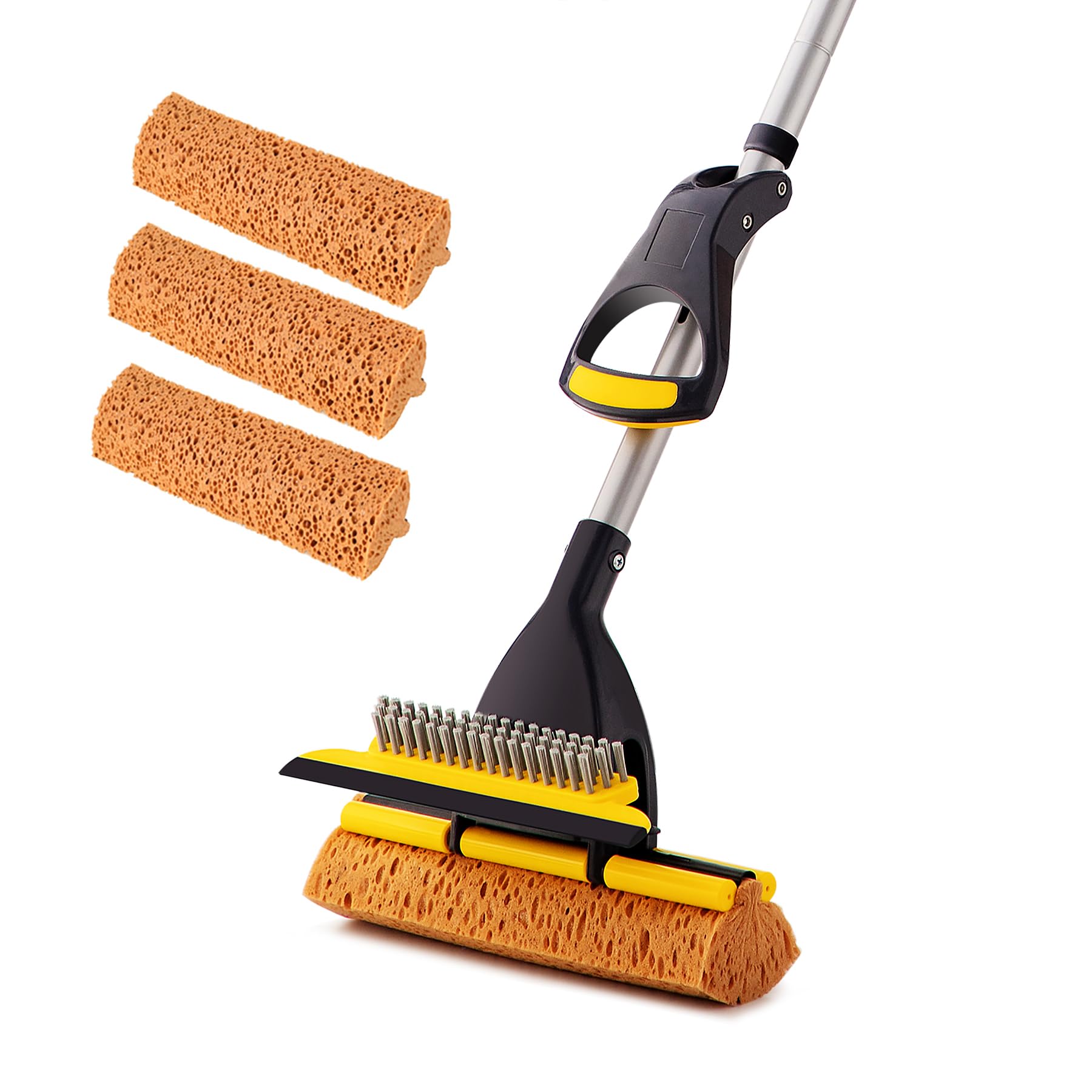 Sponge Mop Home Commercial Use Tile Floor Bathroom Garage Cleaning (3 Count)