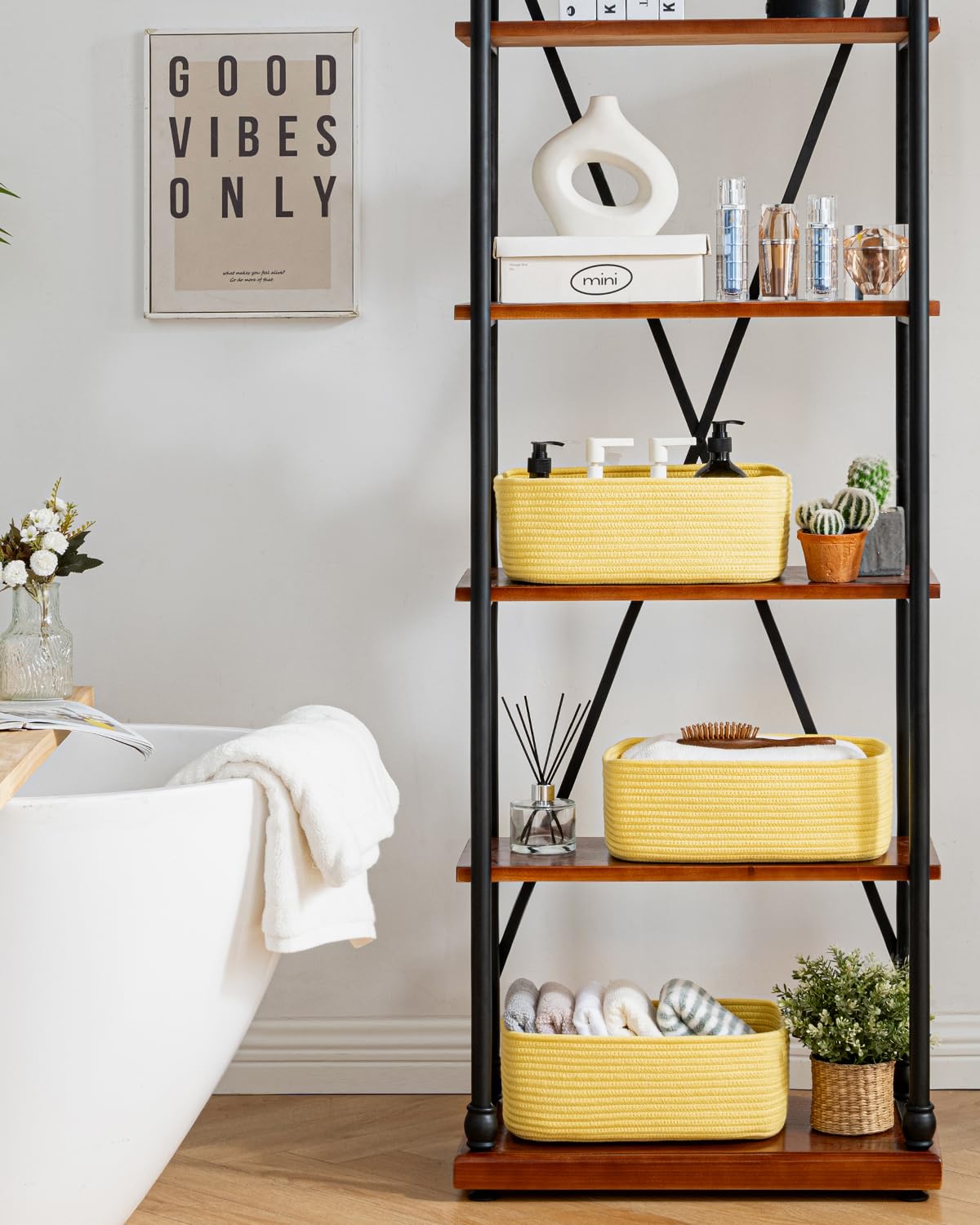 Small Woven Storage Basket for Organizing (3 Count)