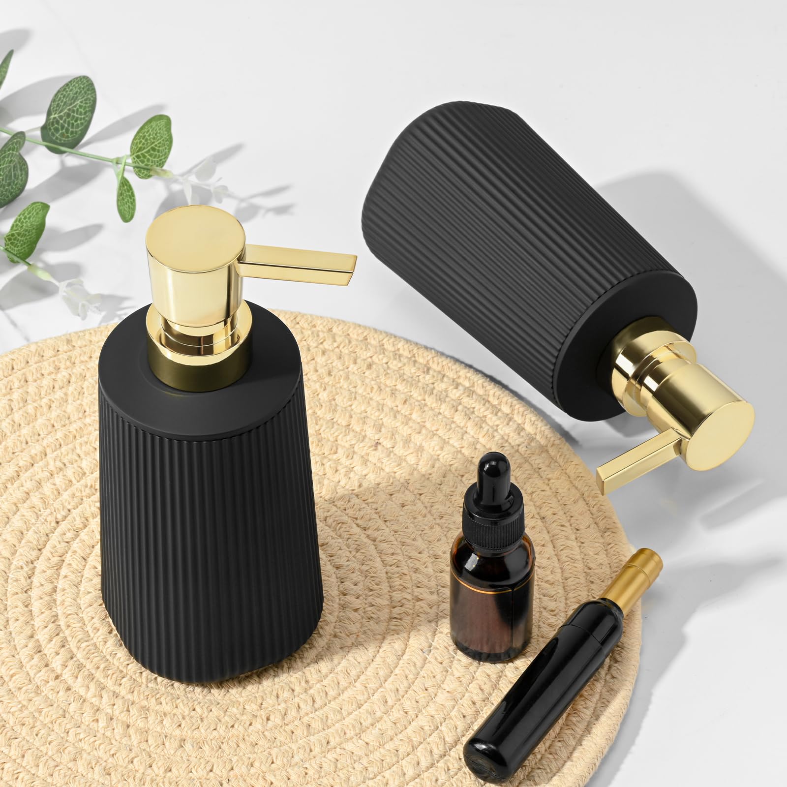 Black and Gold 2 Pack Hand Soap Dispensers Set (2 Count)