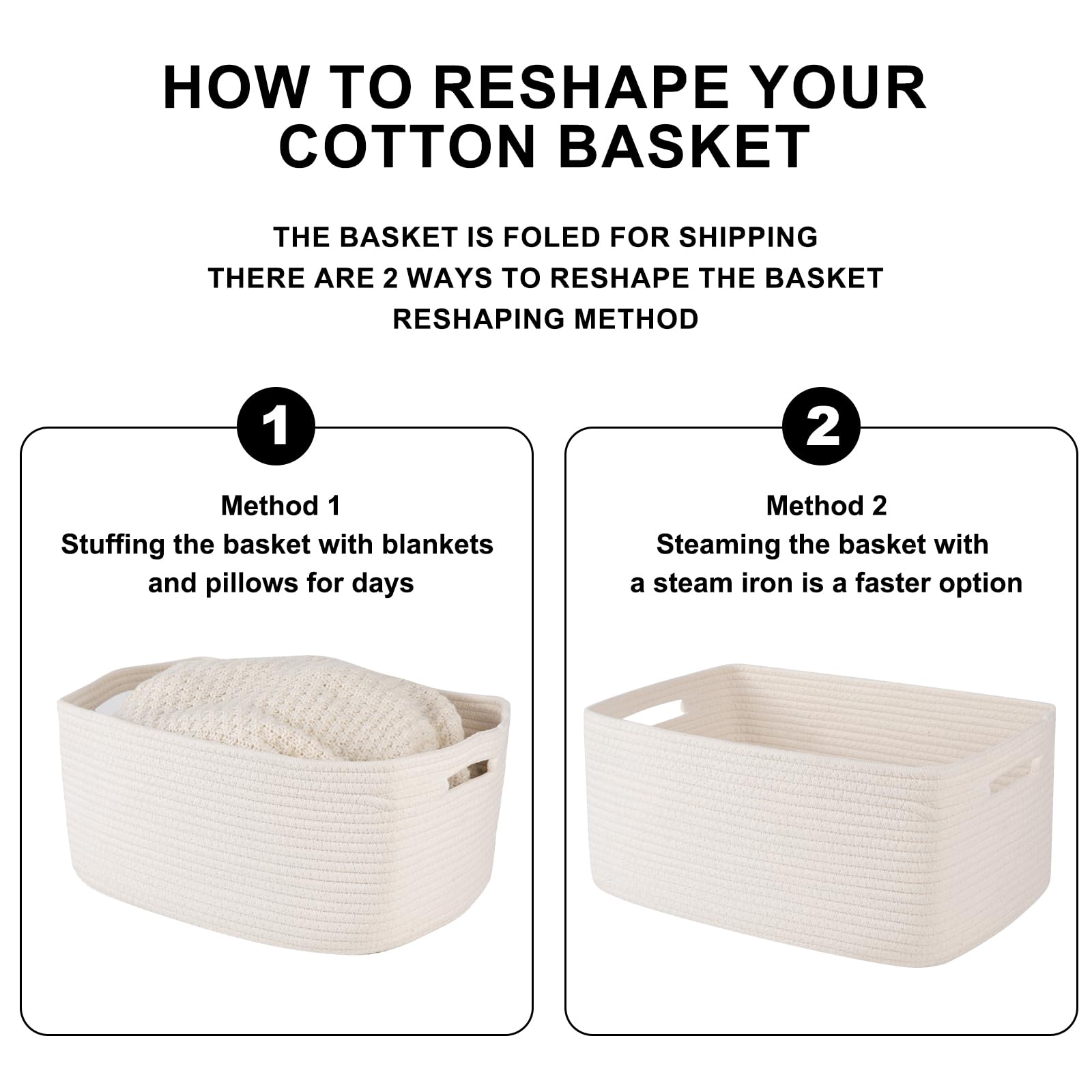 Large Storage Basket for Organizing (2 Count)