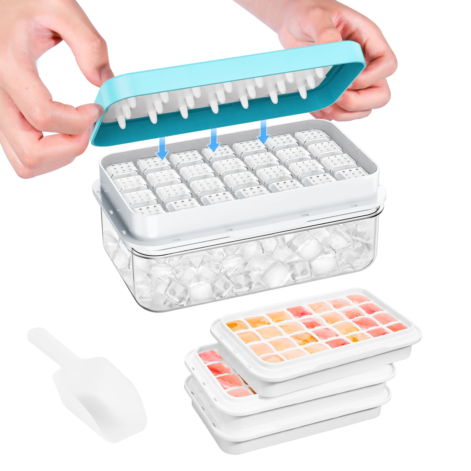 Ice Cube Tray with Lid and Bin