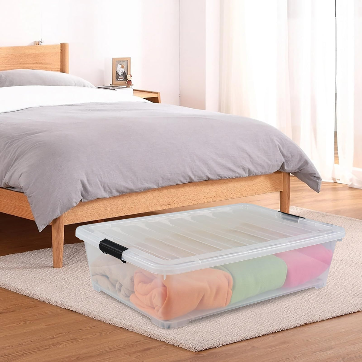 3 Pack 50 Quart Under the Bed Low Profile Storage Boxes (3 Count)