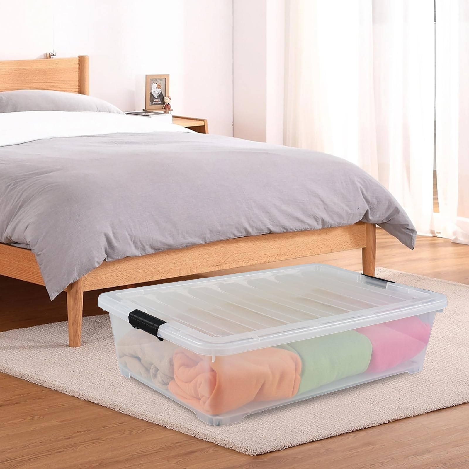 3 Pack 50 Quart Under the Bed Low Profile Storage Boxes (3 Count)