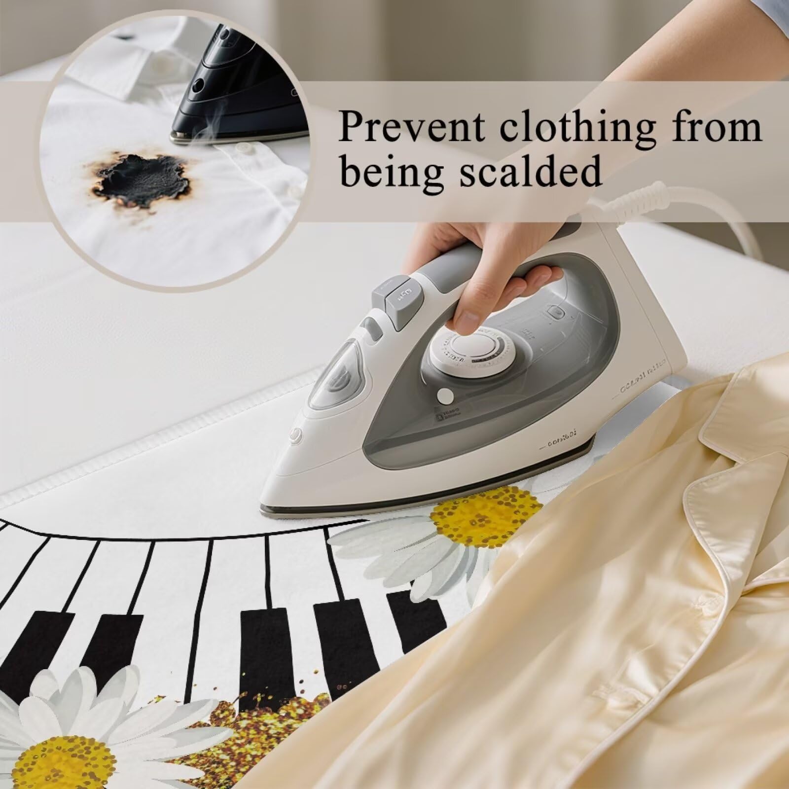 Music Ironing Pad Ironing Blanket Thick Travel Iron Pad Heat Resistant Ironing Board Cover for Table Top