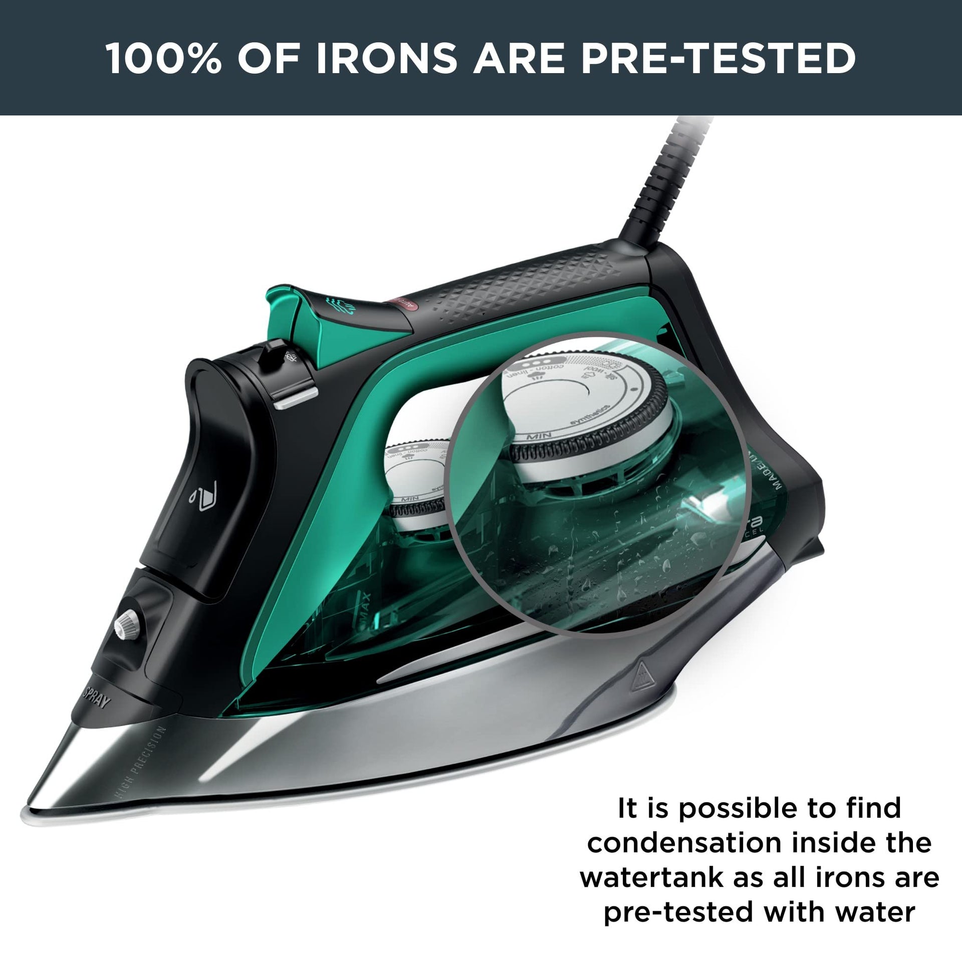 Pro Master Stainless Steel Soleplate Steam Iron for Clothes