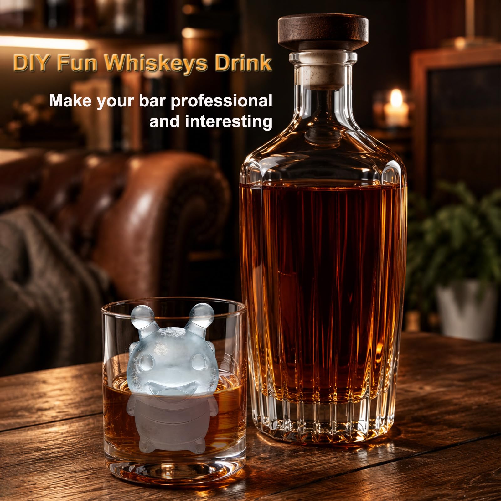 3D Bee Ice Cube Silicone Molds Tray for Whiskey (2 Count)