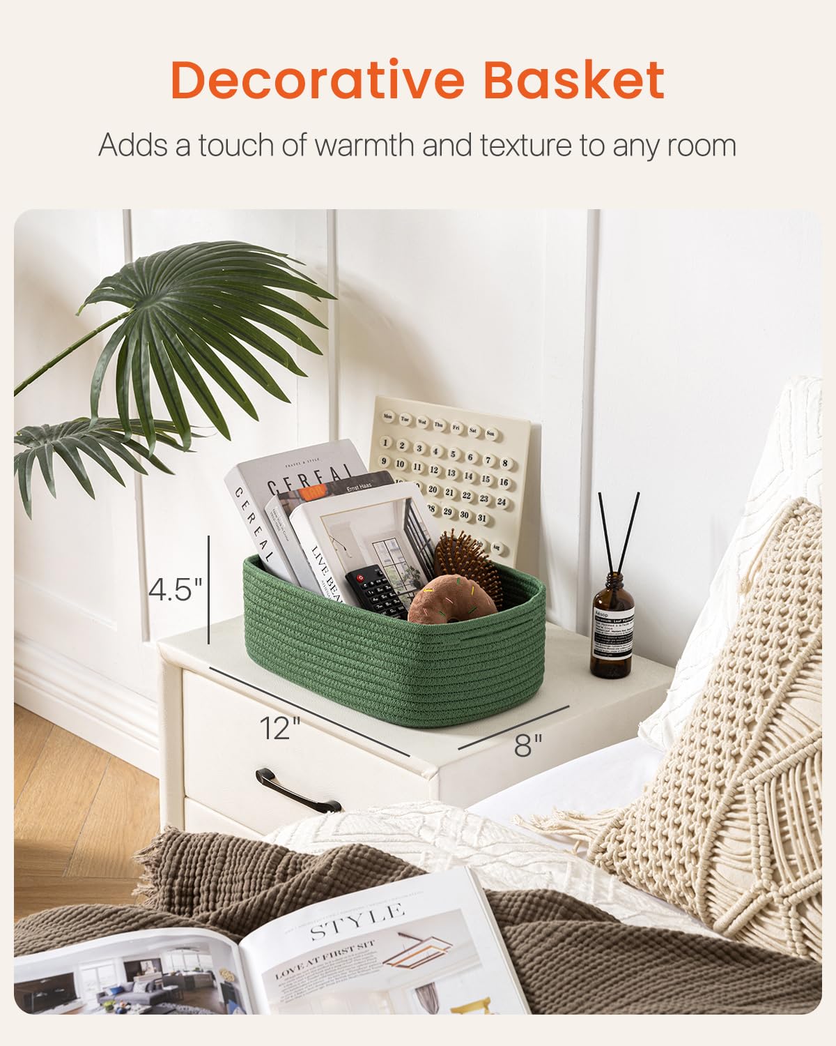 Small Woven Storage Basket for Organizing (3 Count)