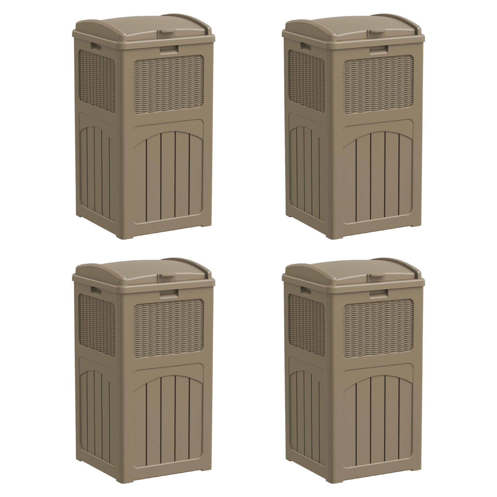 4 Pack Outdoor Trash Can with Lid