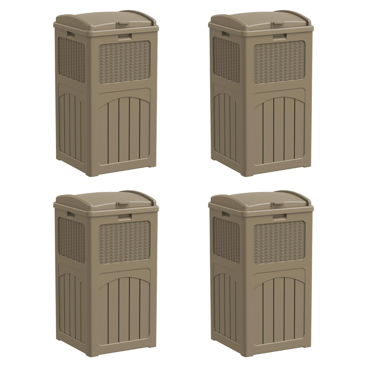 4 Pack Outdoor Trash Can with Lid