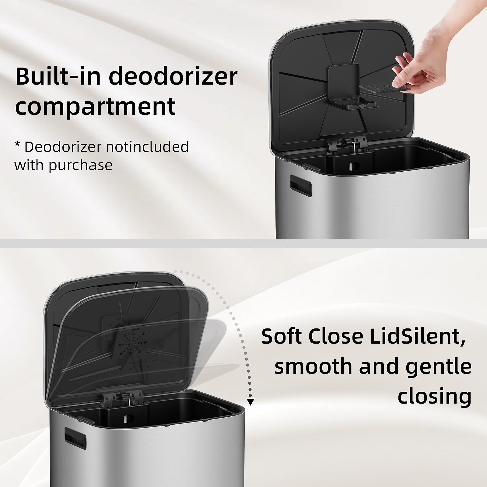 16 Gallon Kitchen Trash Can with Lid