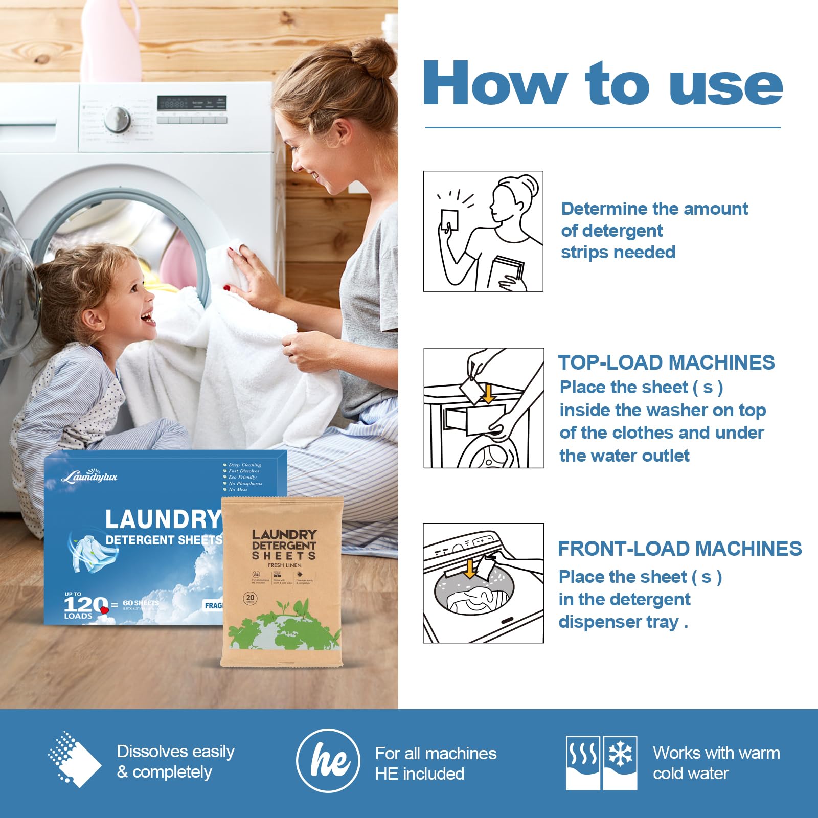 Laundry Detergent Sheet (60 Count)